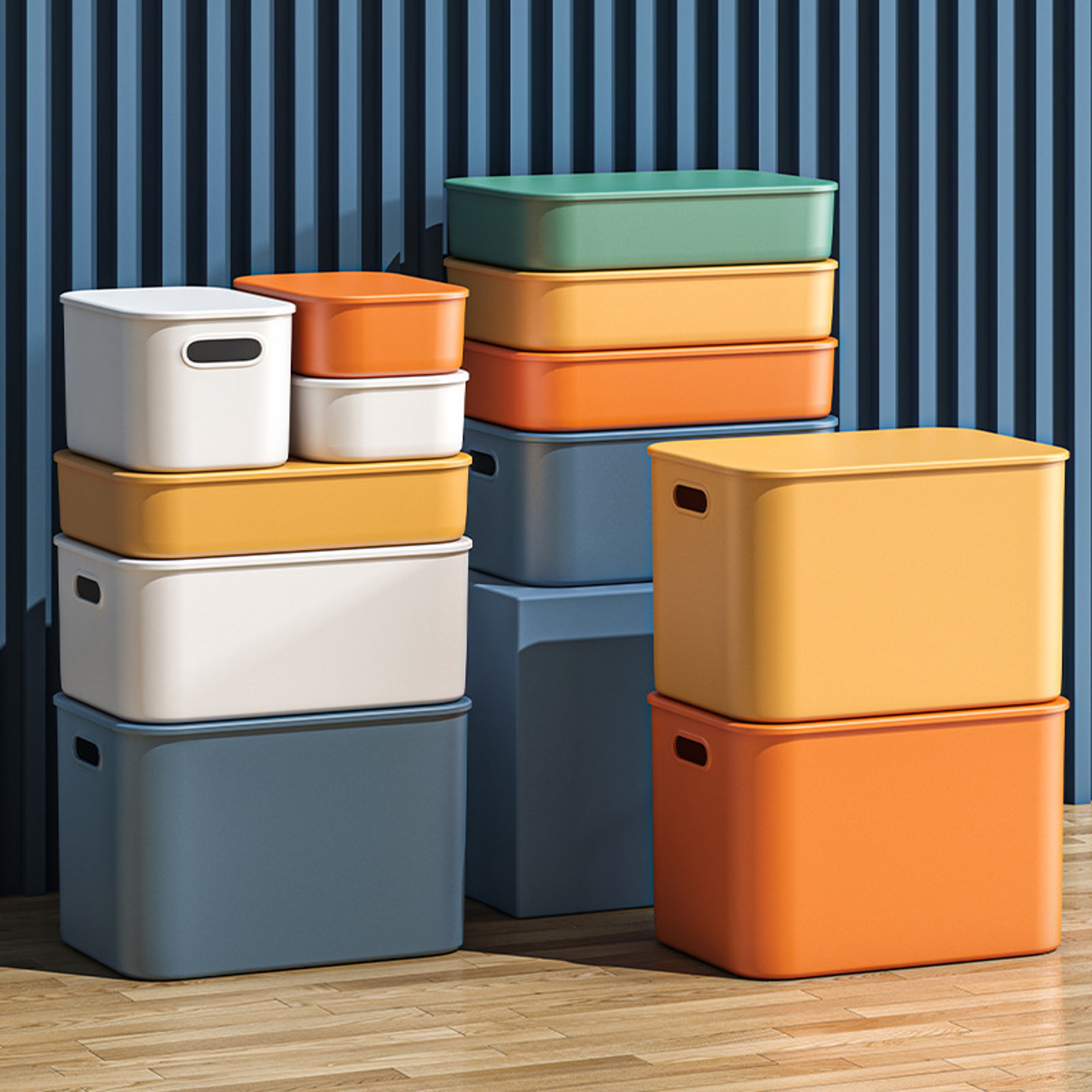 Plastic Storage Box Jewelry Lipstick Organizer Toy Underwear Stackable Baskets Colorful Desktop Sna