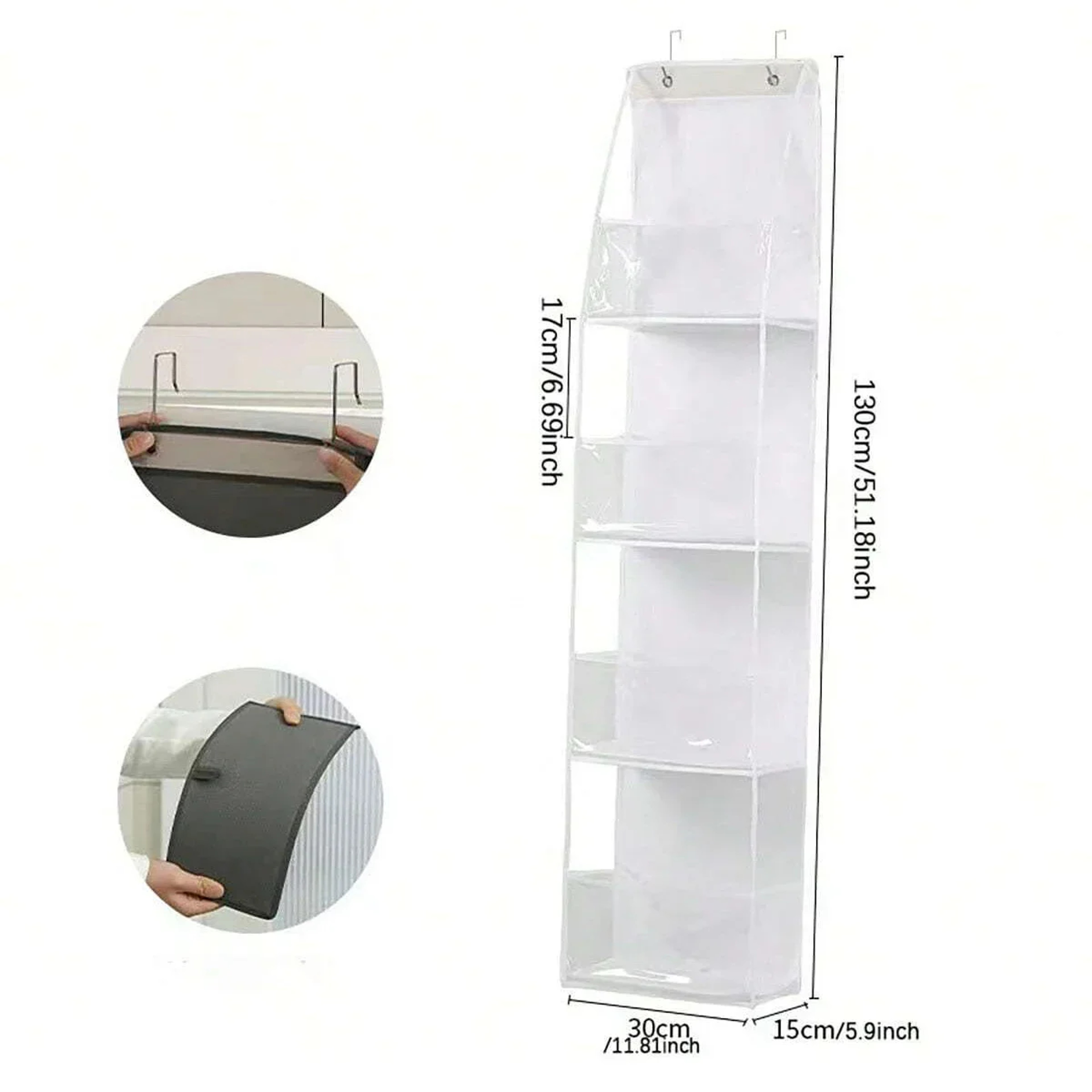 Multifunctional Fabric Storage Bags Hanging Bag Organizer For Behind The Door Underwear Bra Pants C 8