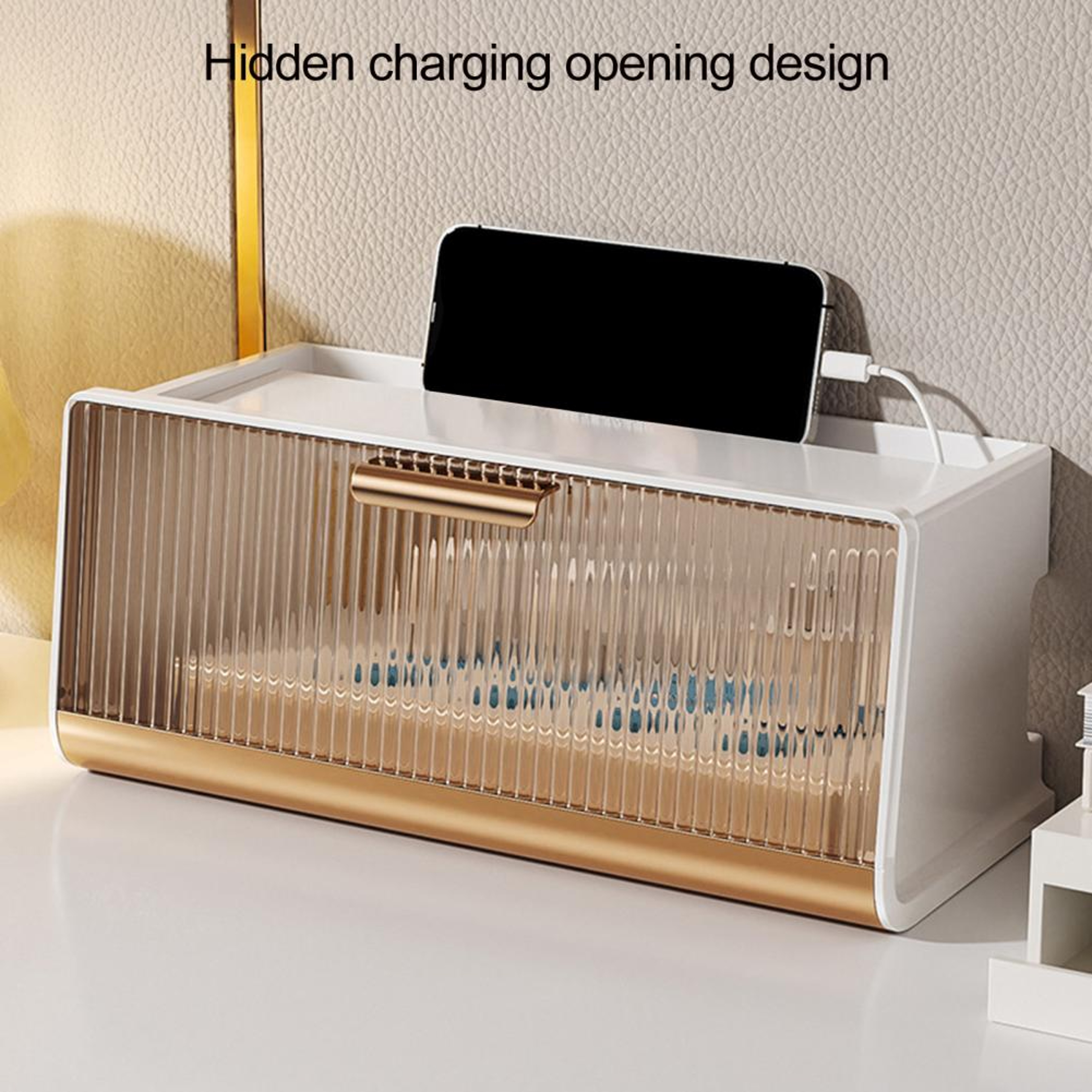 Storage Case WiFi Router Shelf with Large Capacity, Dustproof Visible Design, Smooth Edge Simple Appearance Save Space – view 2