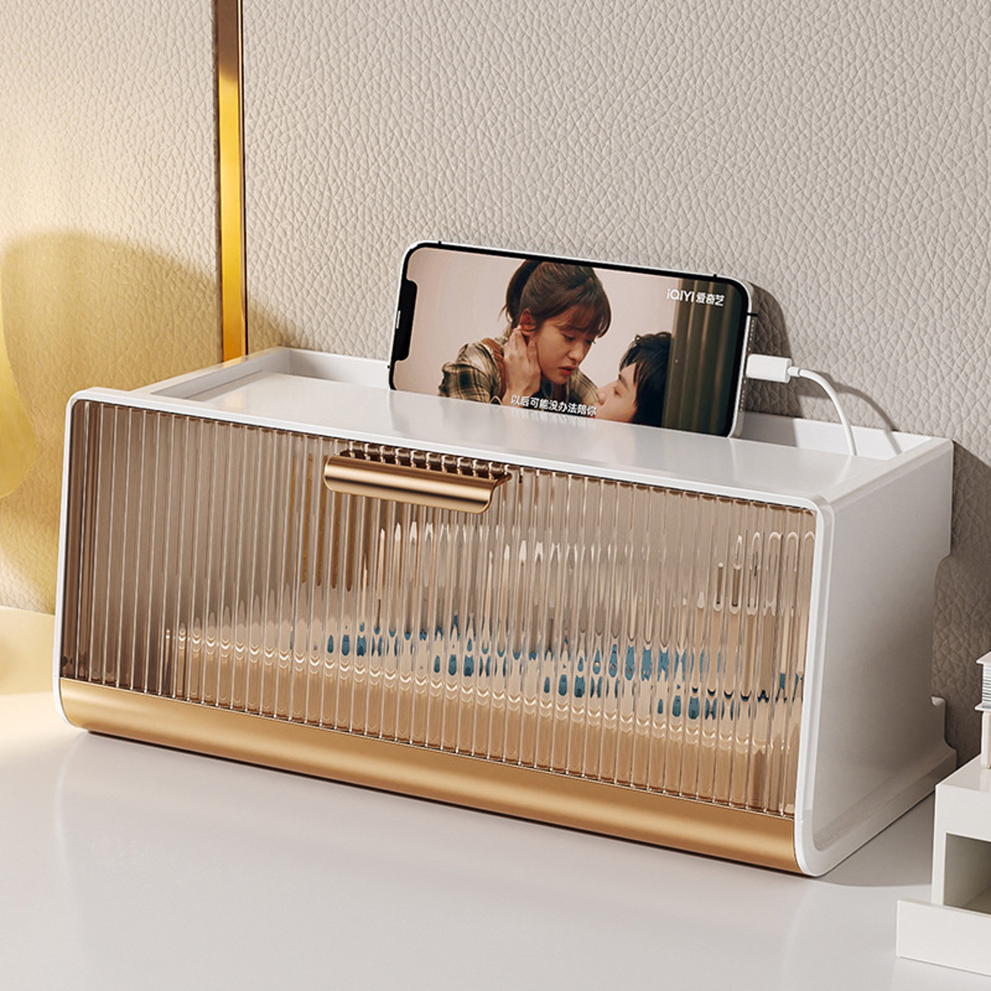 Storage Case WiFi Router Shelf with Large Capacity, Dustproof Visible Design, Smooth Edge Simple Appearance Save Space – view 4