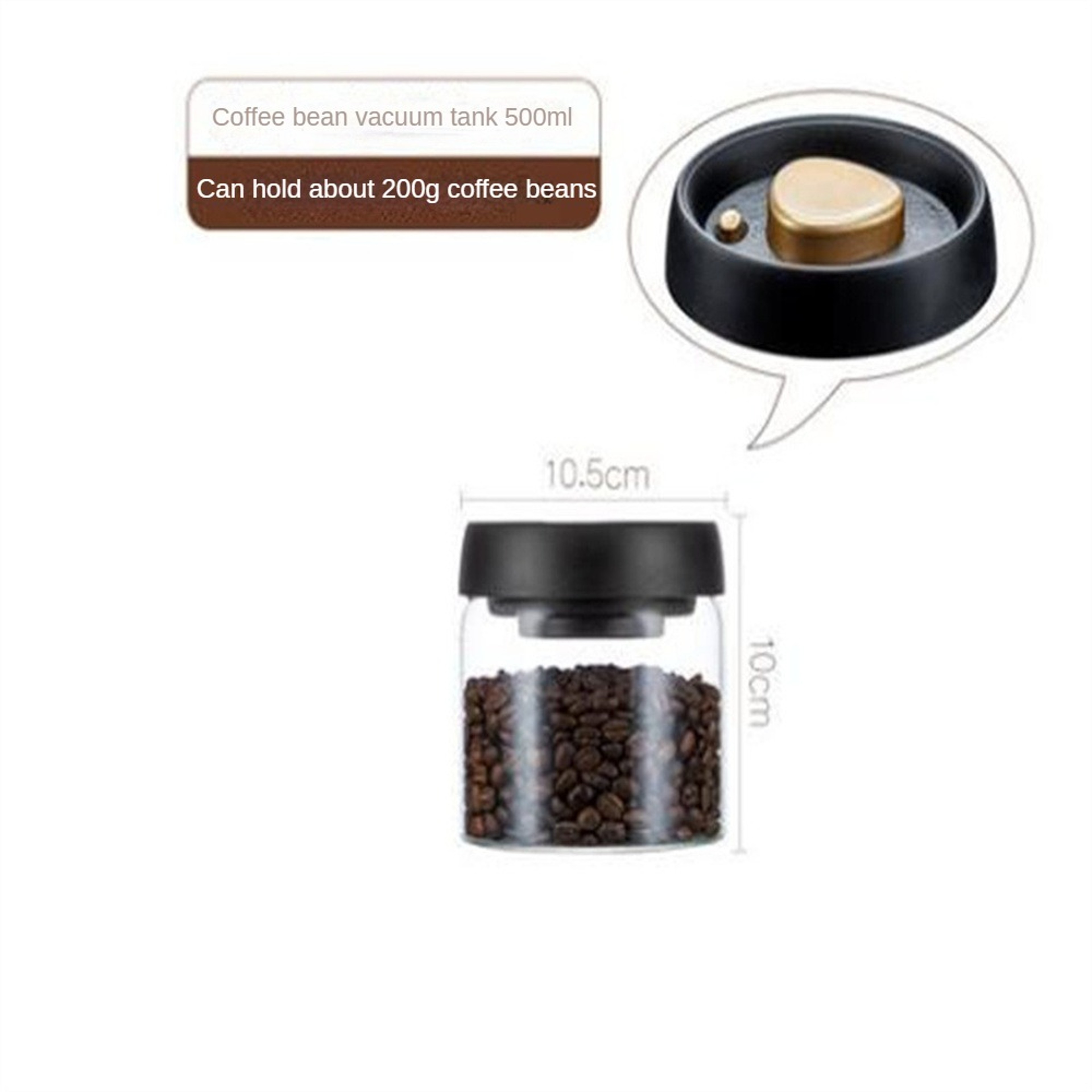 Coffee Beans Vacuum Sealed Tank Household Glass Food Storage Tank Moisture Proof Air Extraction Tra