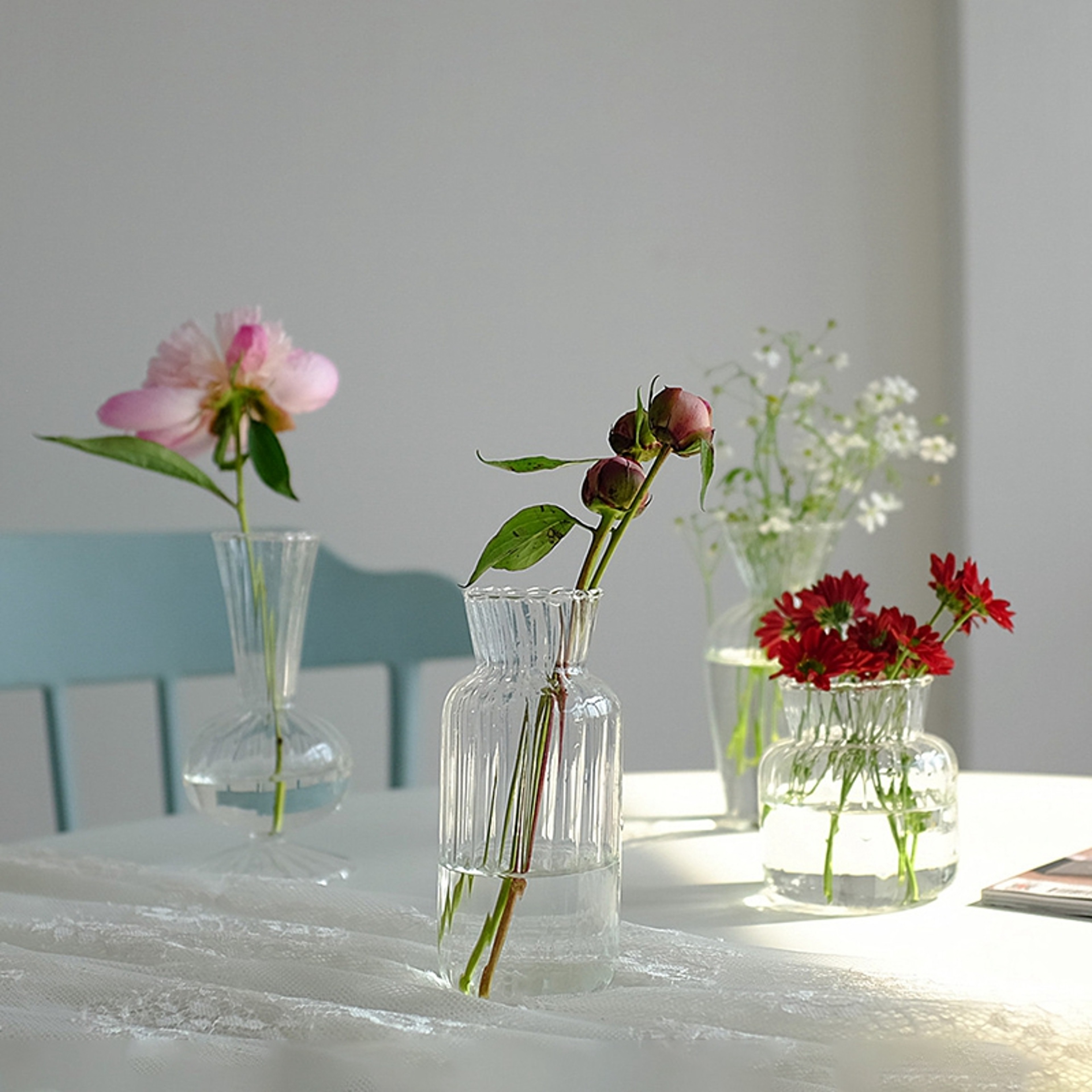 Vintage Flower Vase, Mini Glass Vase for Wedding Party, Transparent Hydroponics Plant Flower Vases, Desktop Ornaments – view 5
