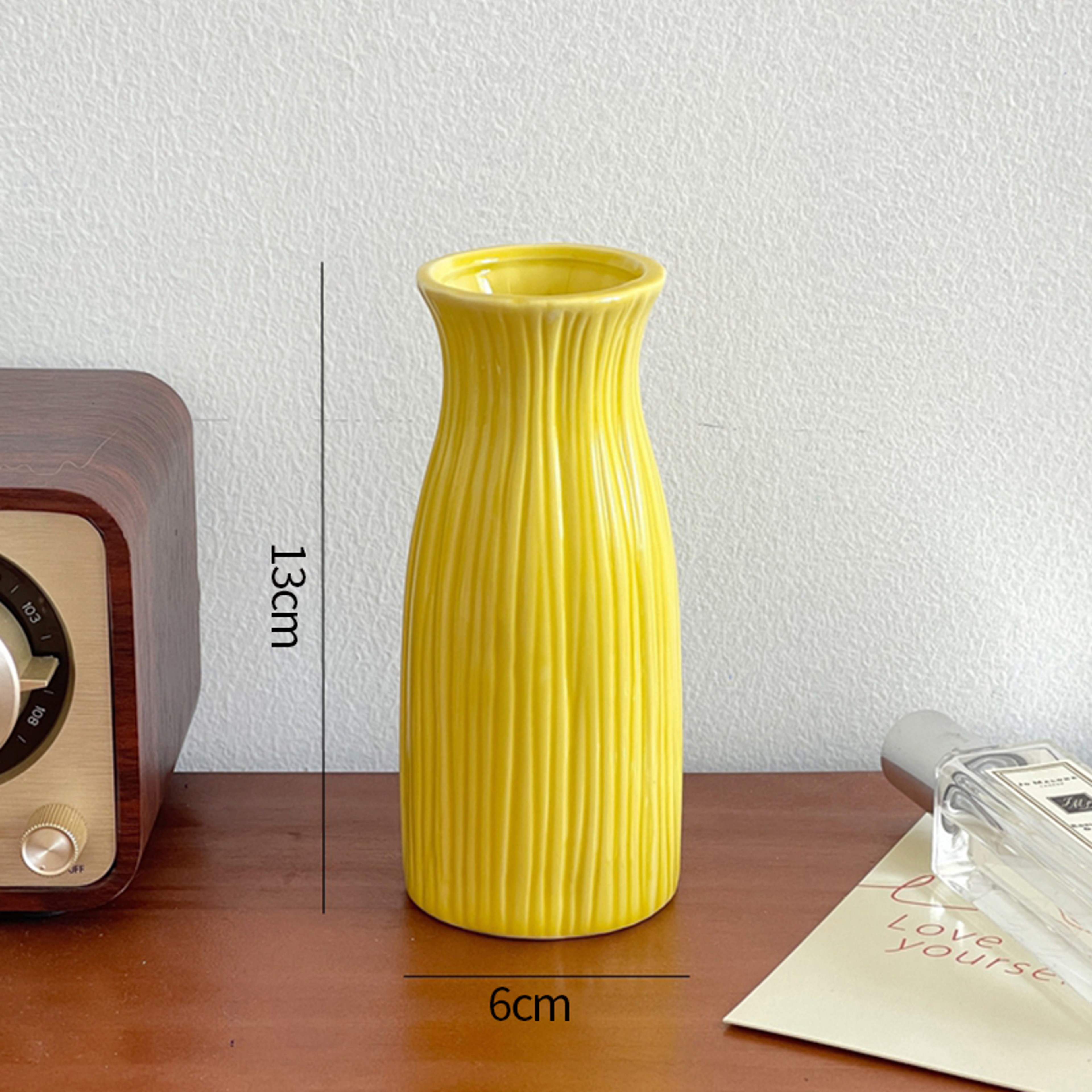 Modern Small Flower Vases, Candy Color Ceramic Bud Vase, for Pampas Grass, Desktop Ornaments, Living Room Decor – view 22