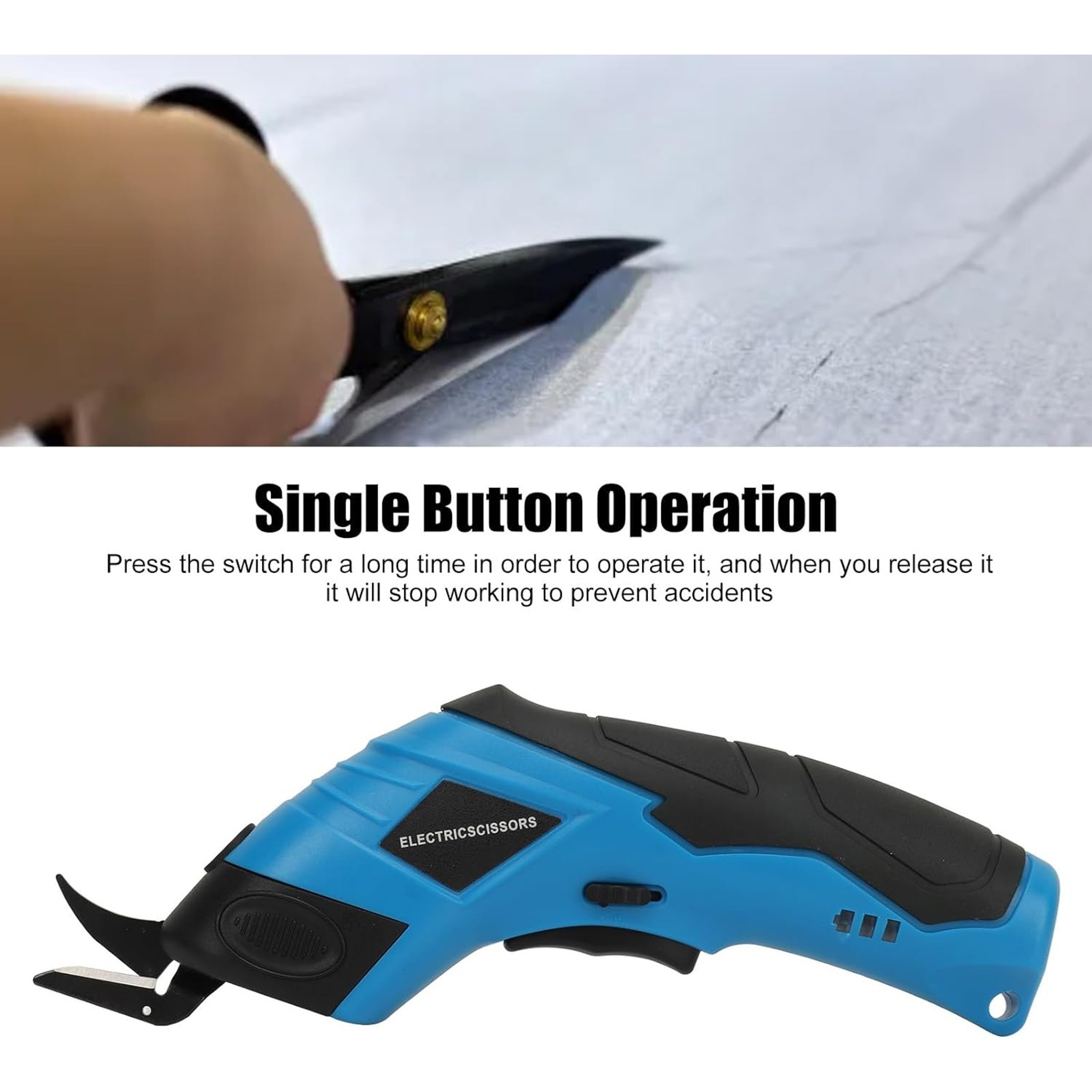 Electric Scissors Cordless Handheld, Ideal for Cutting Fabrics, Carpets, Soft Leather, Cardboard – view 2