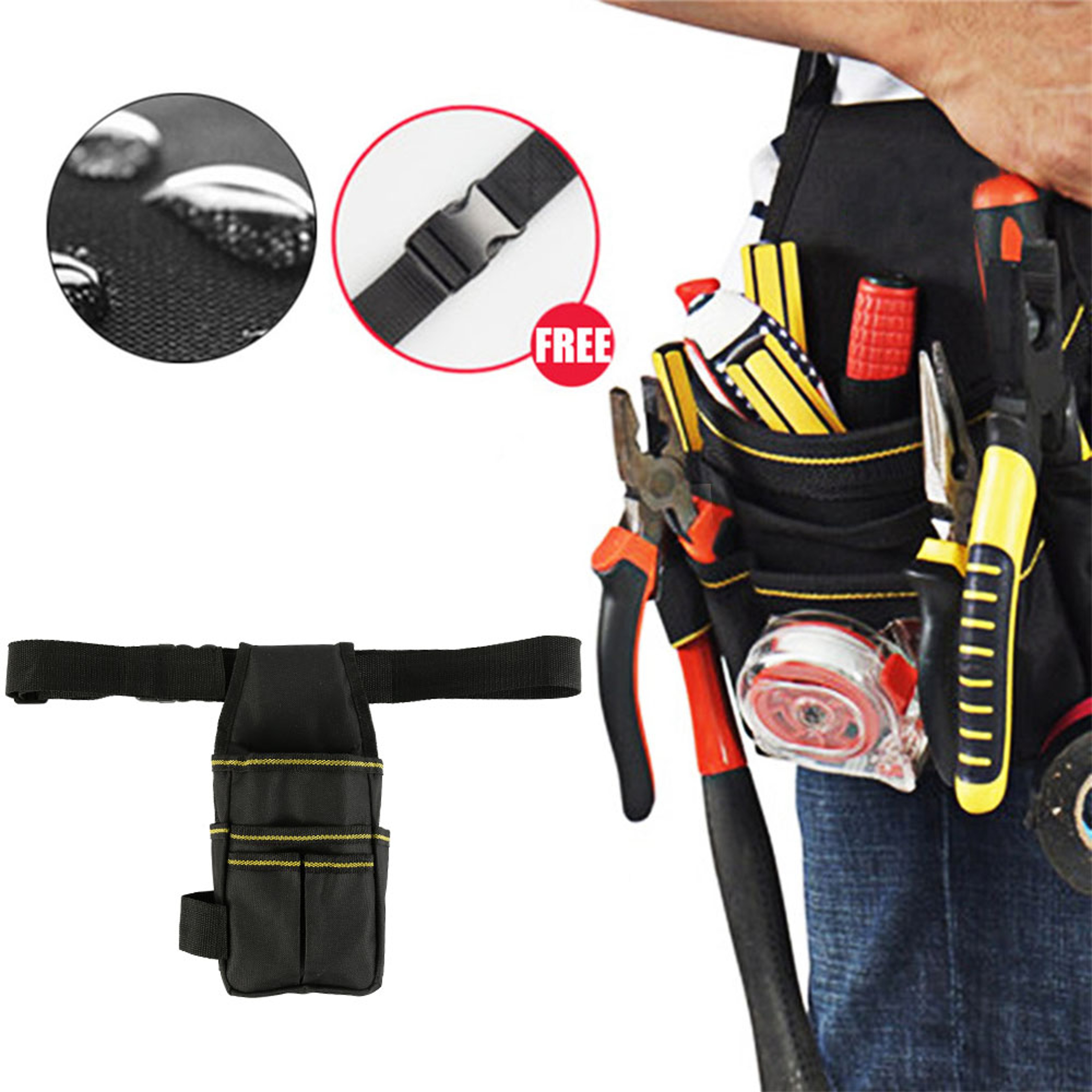 Professional Electrician Tool Bag Belt, Waterproof Oxford Cloth Tool Holder, Convenient Pockets, Waist Belt Electricians – view 6
