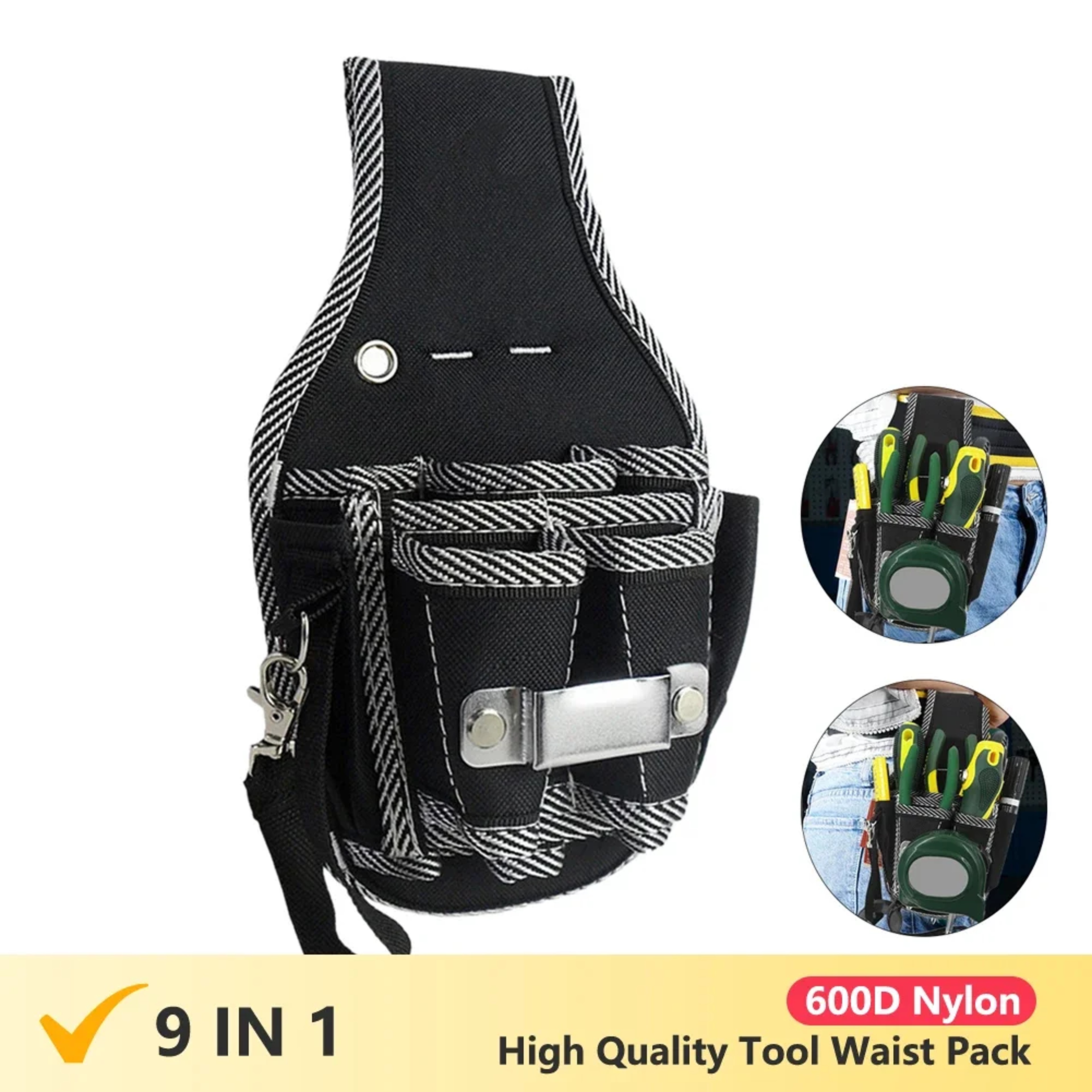 High-Quality Tool Waist Belt, Practical Kit Holder, Nylon Fabric, Tool Electrician Waist Bag – view 4