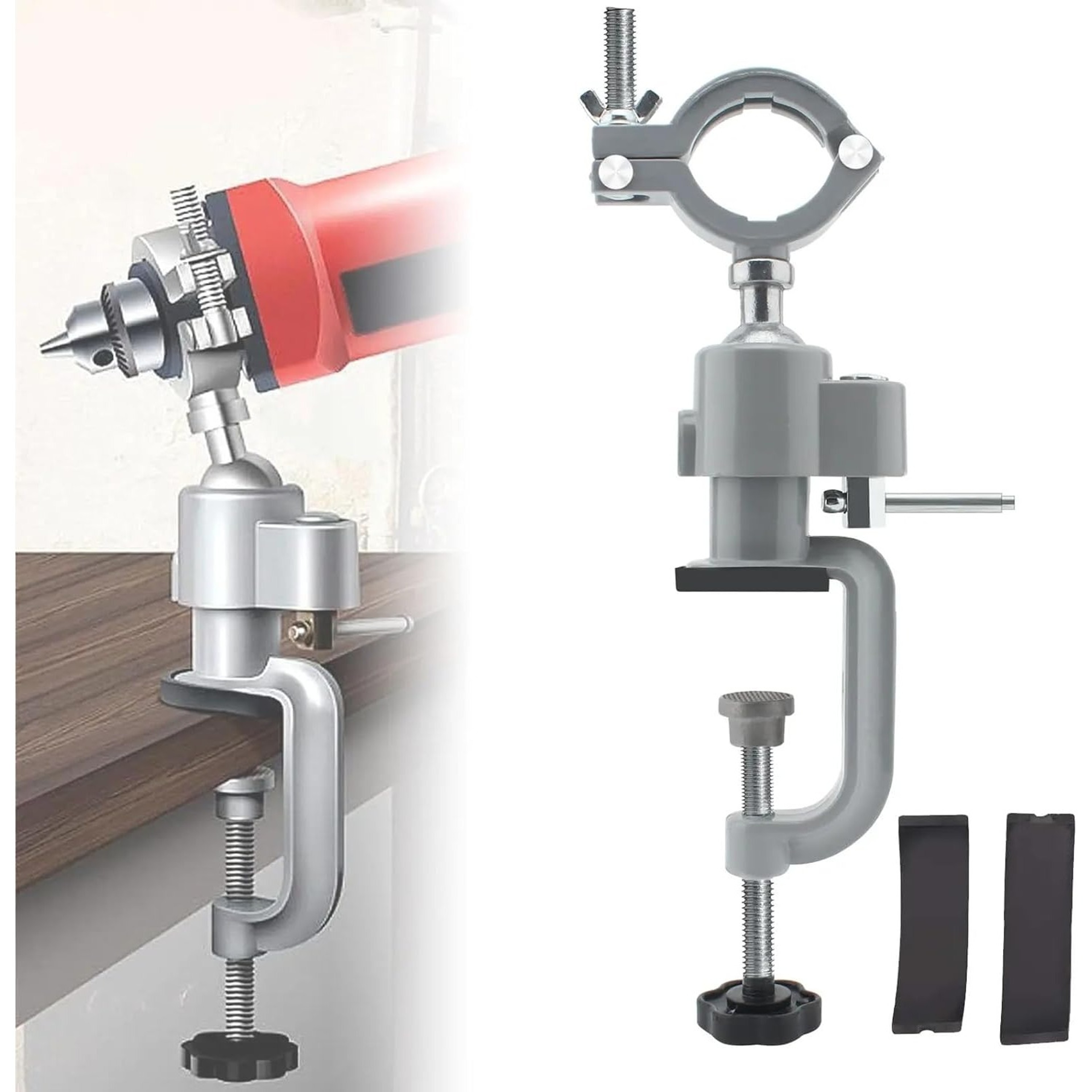 Table Swivel Vise, Woodworking Grinder Tool, Electric Drill Stand Holder, Aluminium Alloy Bracket, Table Vise Precision – view 1