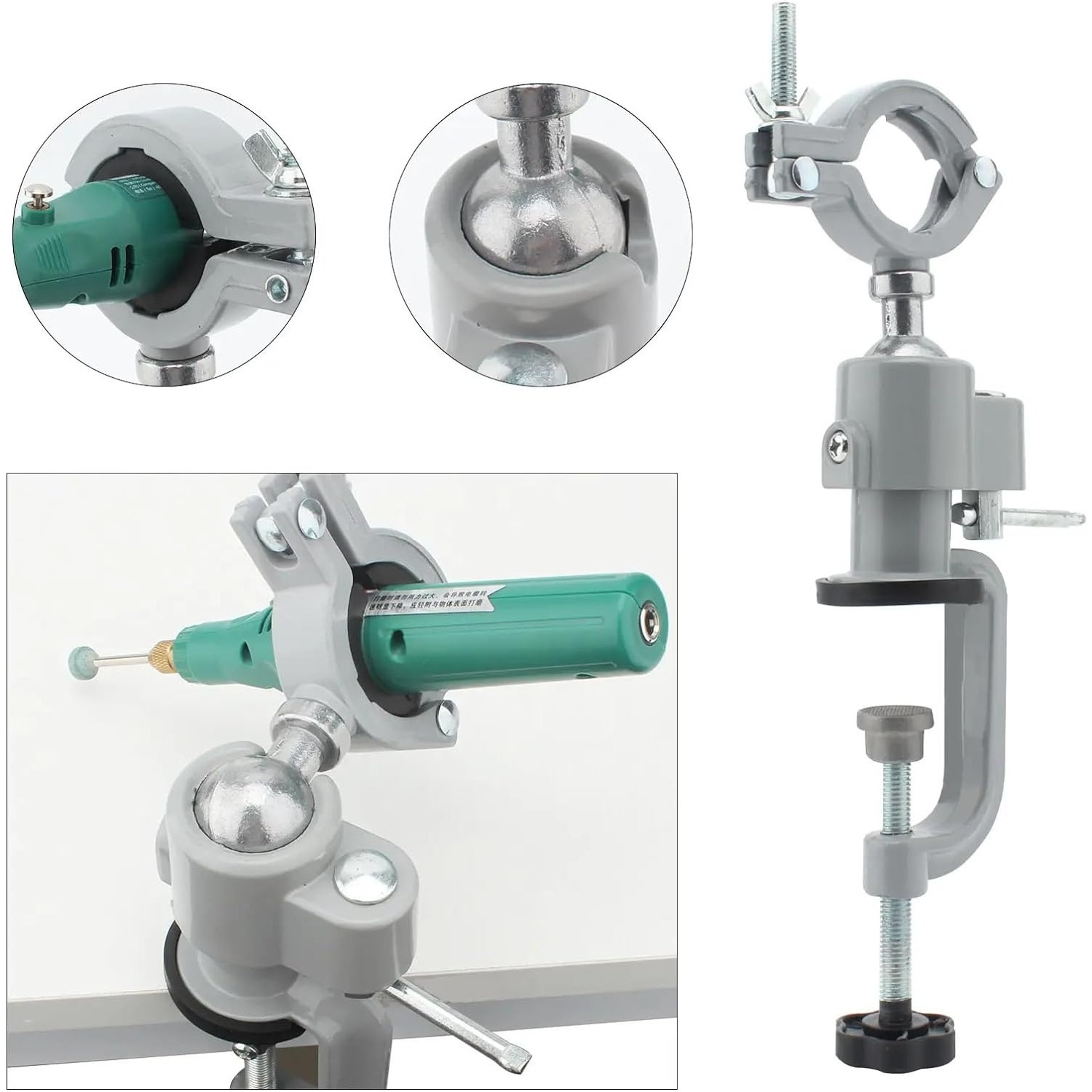 Table Swivel Vise, Woodworking Grinder Tool, Electric Drill Stand Holder, Aluminium Alloy Bracket, Table Vise Precision – view 6