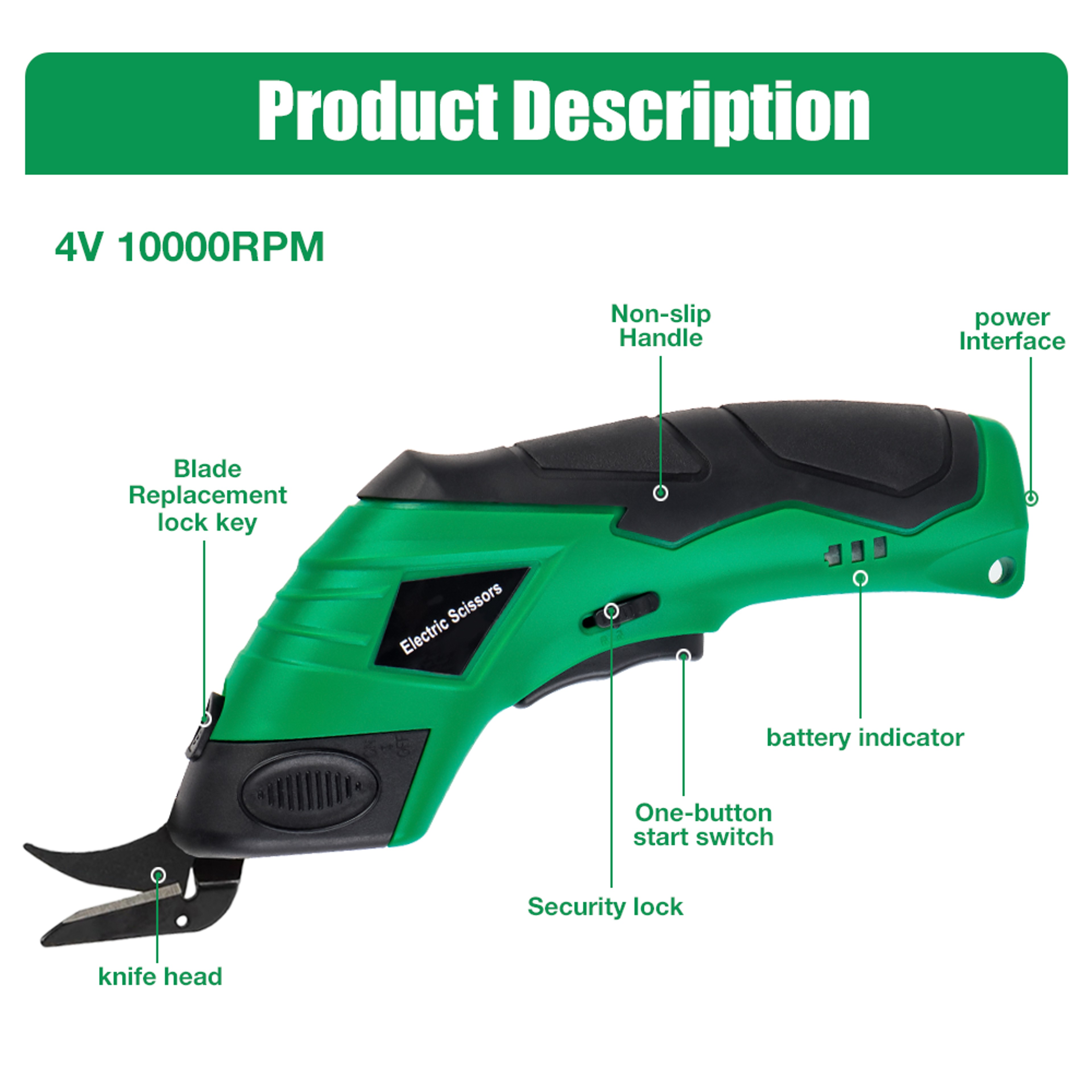 Electric Scissors For DIY Cordless Sewing  Tufting USB Charging LeatherFabricCardboard Cutting Tool 5