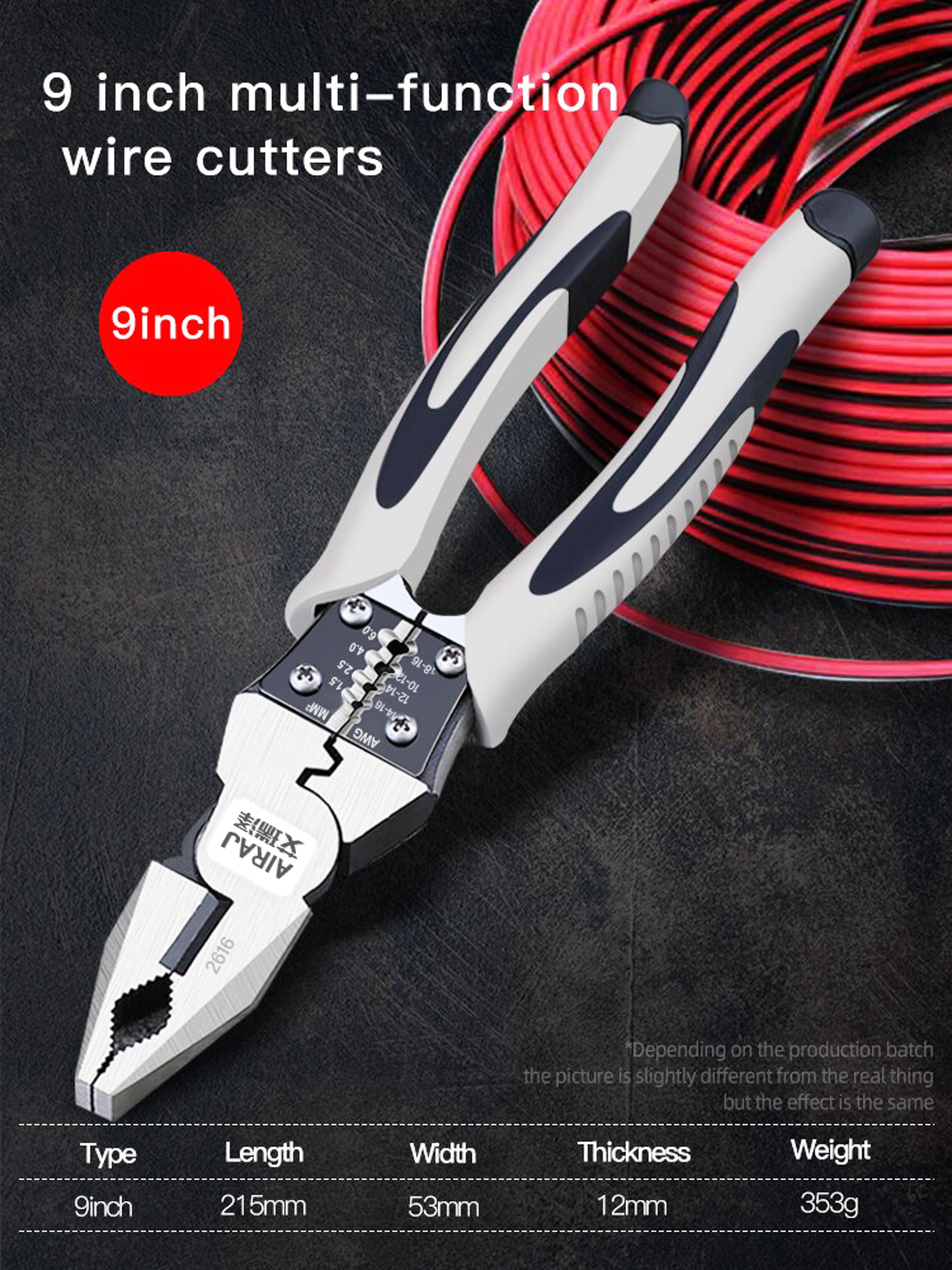 Wire Pliers Sharp Large Opening Stripping Pliers Industrial Grade Multifunctional Manual Tools 7