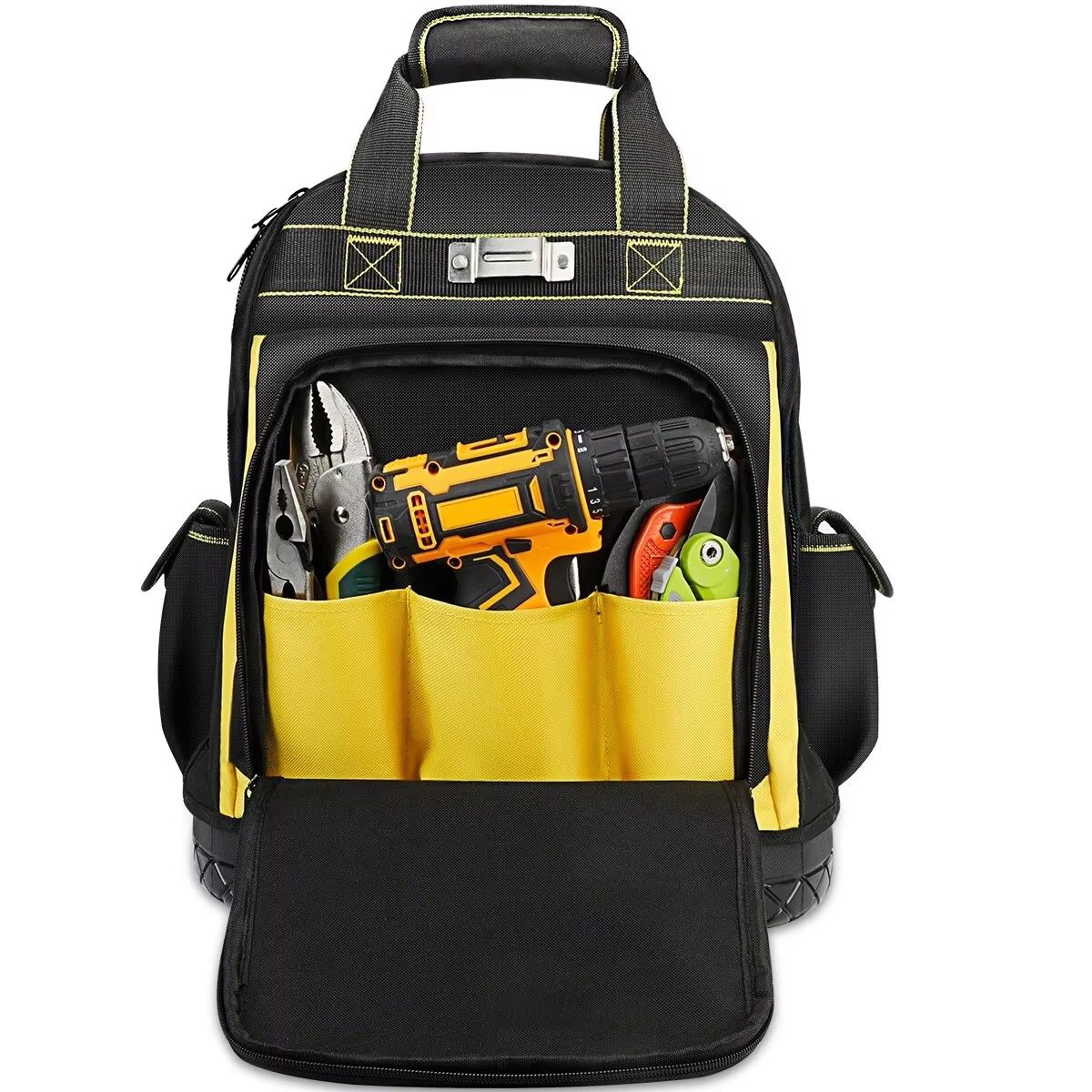 Waterproof Tool Backpack Heavy Duty Tool Bag With Rubber Base Electrician Tool Organizer For Mainte 0
