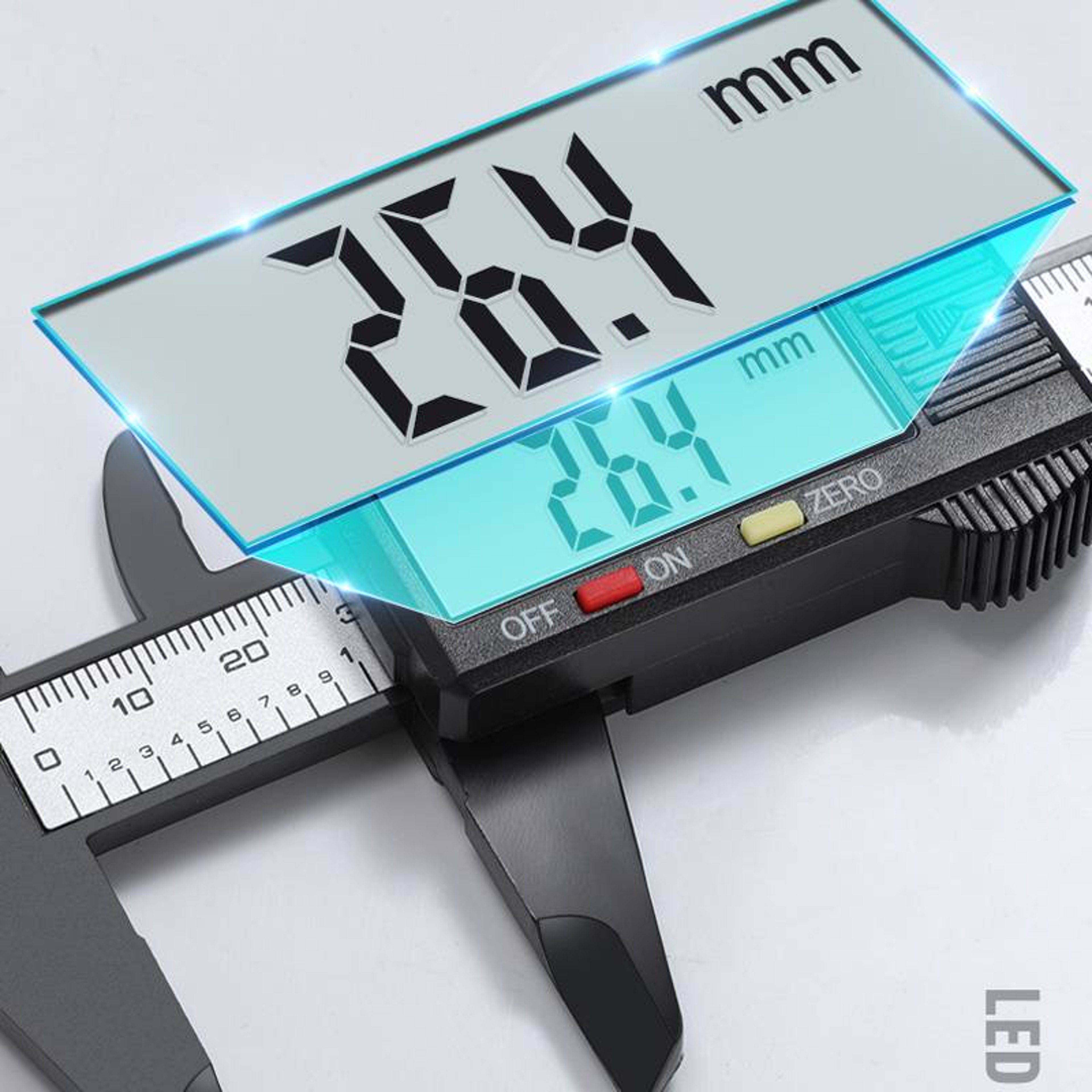 Digital Vernier Caliper Inch Metric Fraction Conversion Tool Large LCD Display Plastic Caliper For  4