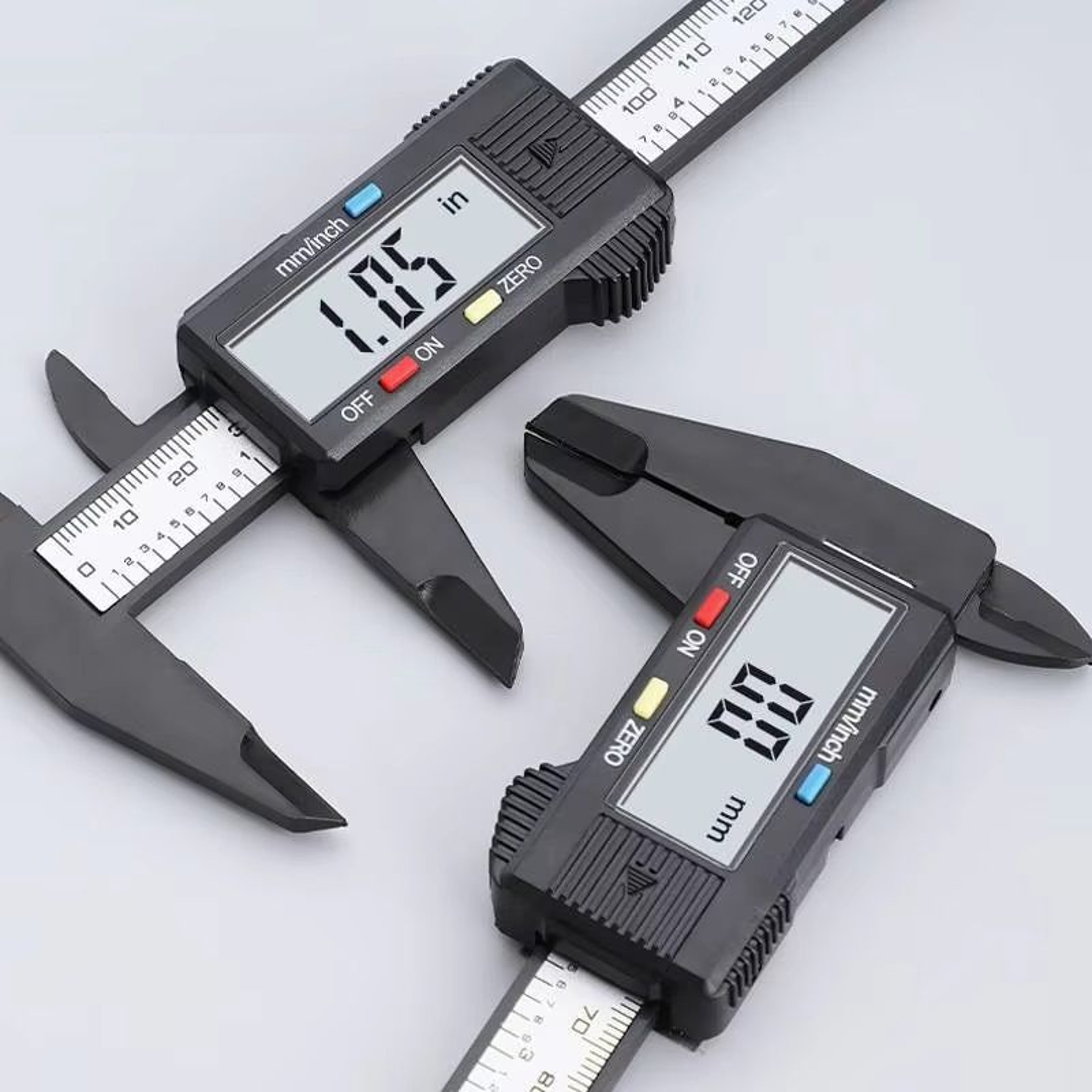 Digital Vernier Caliper Inch Metric Fraction Conversion Tool Large LCD Display Plastic Caliper For  0