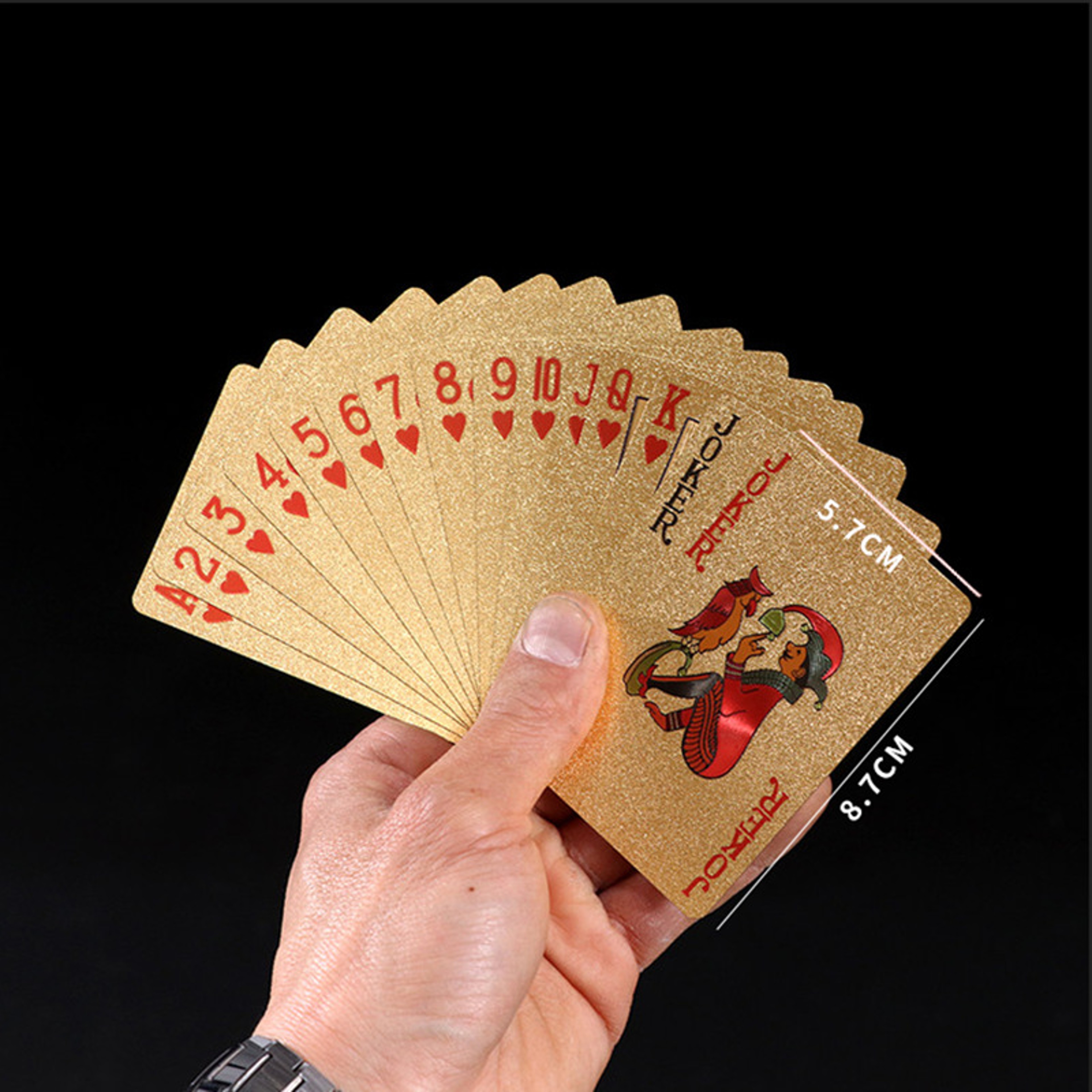 Gold Waterproof Playing Cards, Plastic Poker Game, Table Games for Halloween Christmas, Family Game Nights, Board Game – view 2