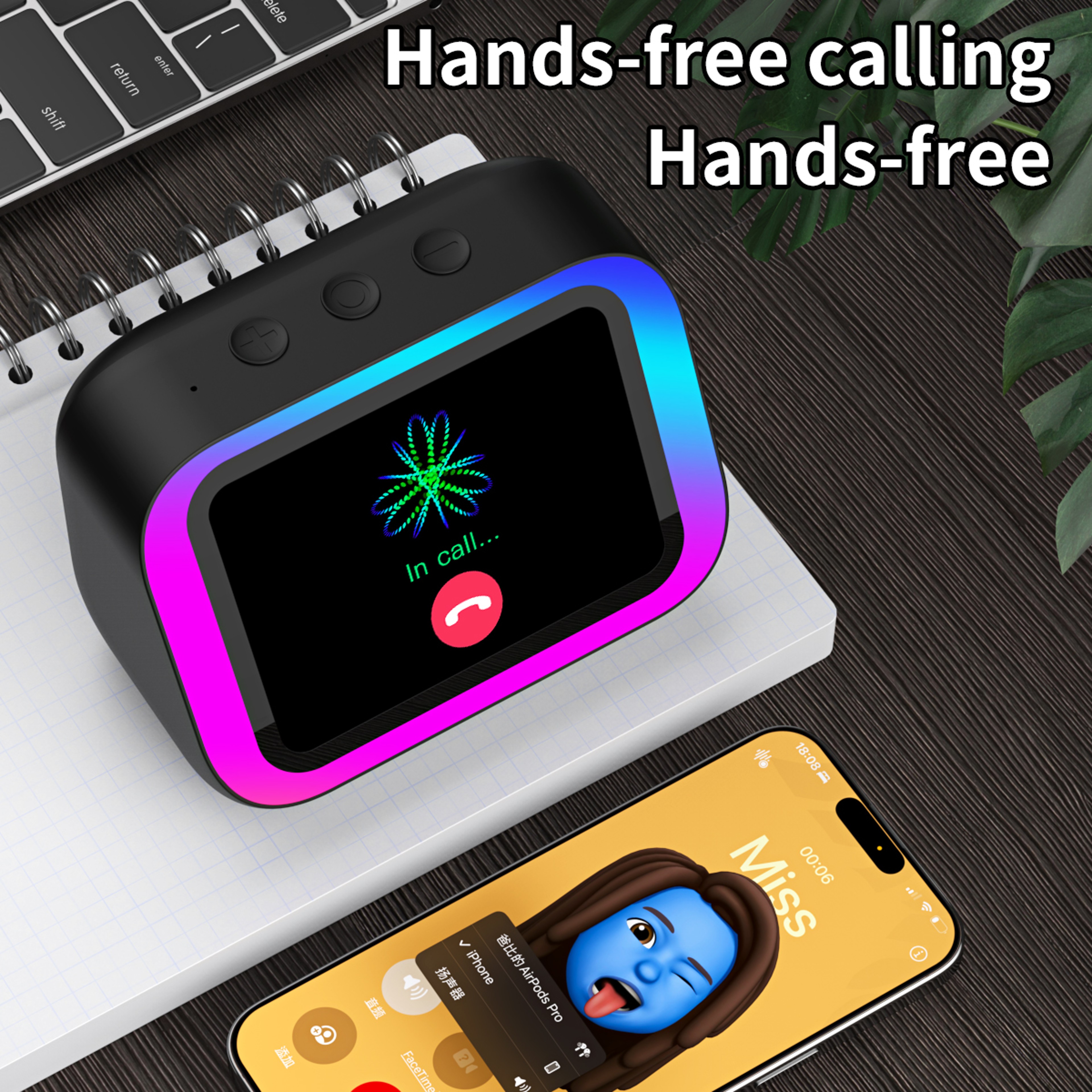 Bluetooth Speaker, Voice Assistant, HD Touch Screen Display, Electronic Album, Alarm Clock, Hi-Fi Stereo Sound – view 6