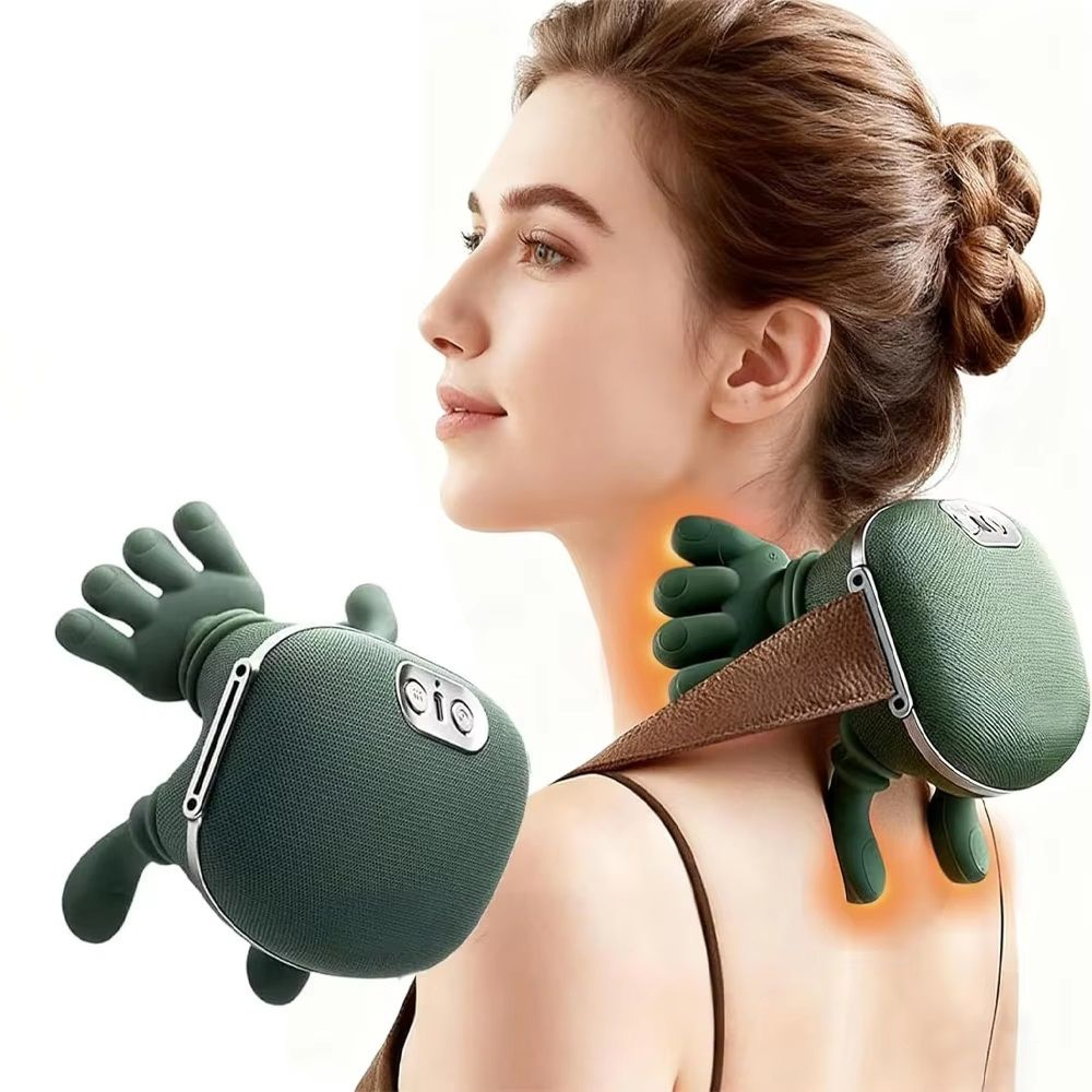 Hot Compress Neck Massager Portable Shiatsu Neck And Shoulder Massager Deep Tissue Kneading Massage 0