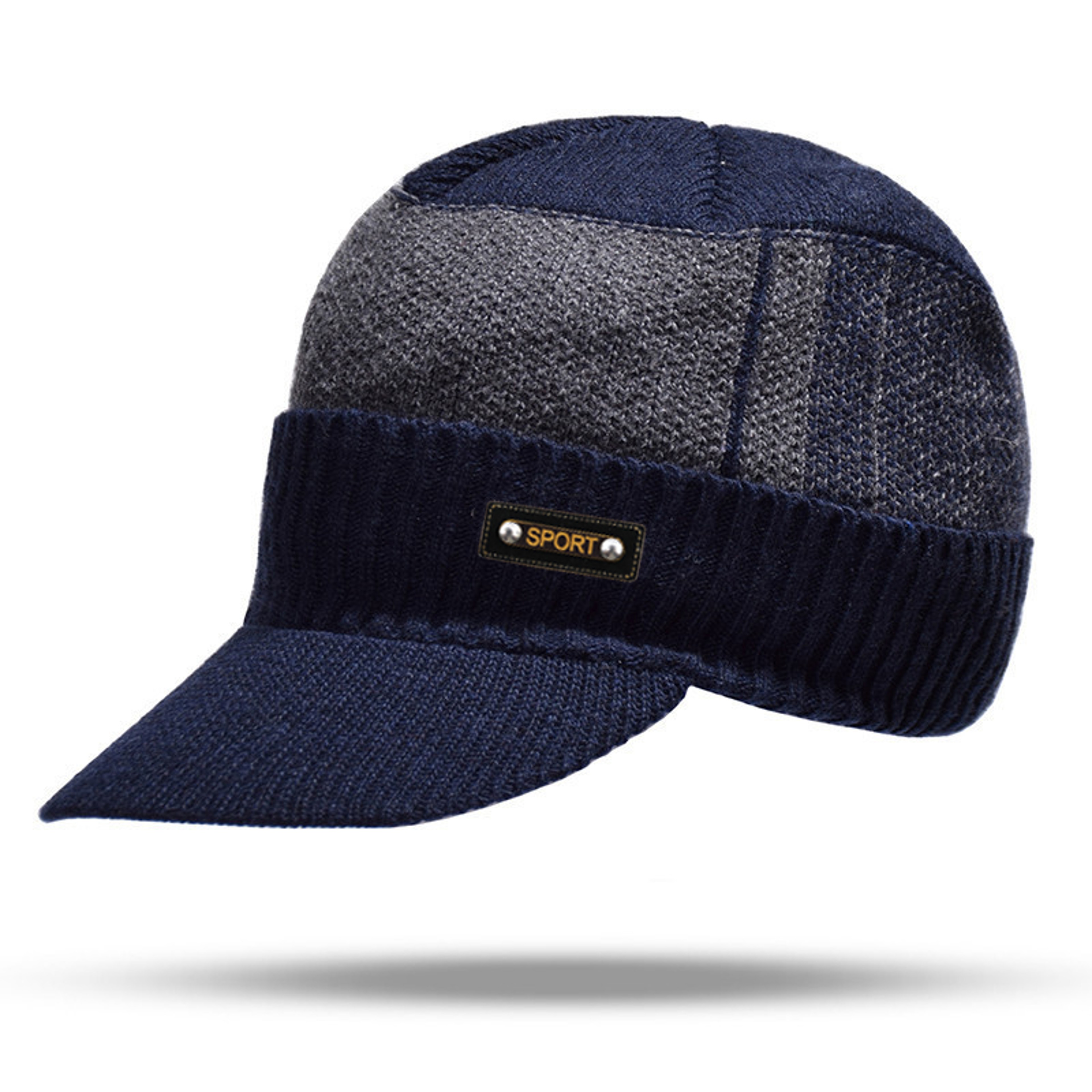 Men Winter Knitted Hat Outdoor Cycling Ear Protection Warmth Peaked Cap Casual Fashion Sunhat Bombe 16
