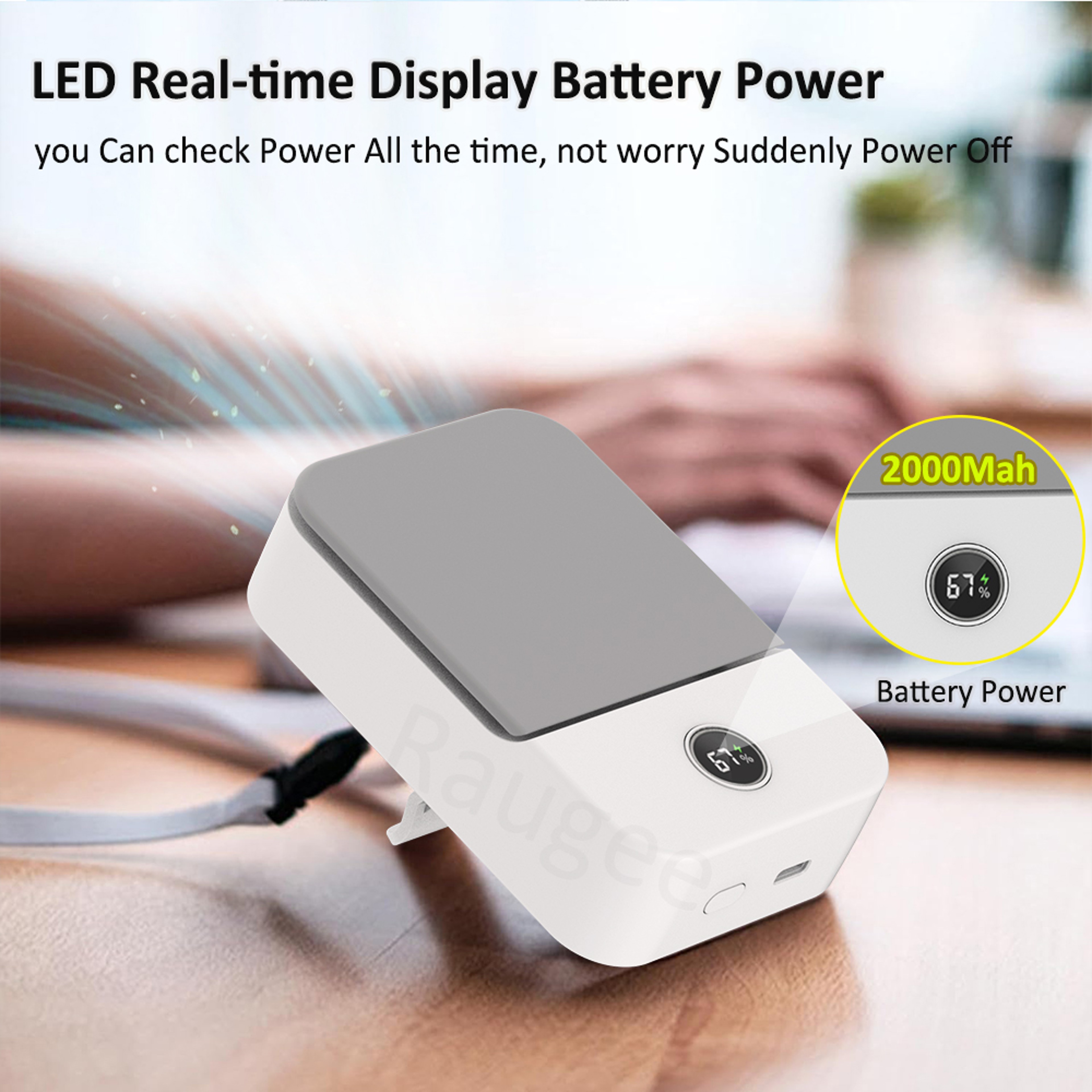 Waist Fan Portable Outdoor Mini Hanging Neck Fan Gear Strong Wind Bladeless USB Air Cooler 4