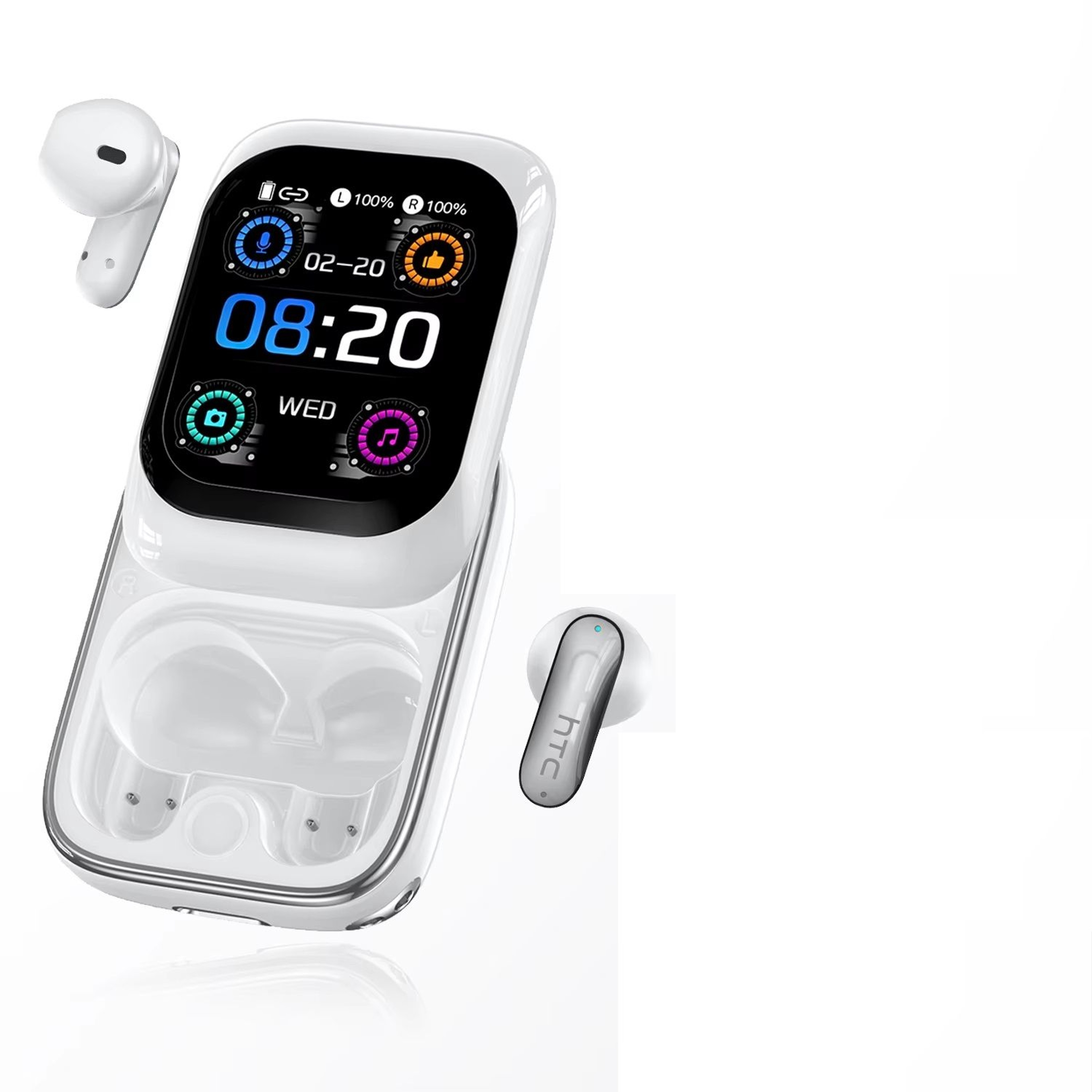 Bluetooth Earphones AI Translator Earbud TWS Sports Wireless Headphones Ultra HD Screen Sidesliding 4