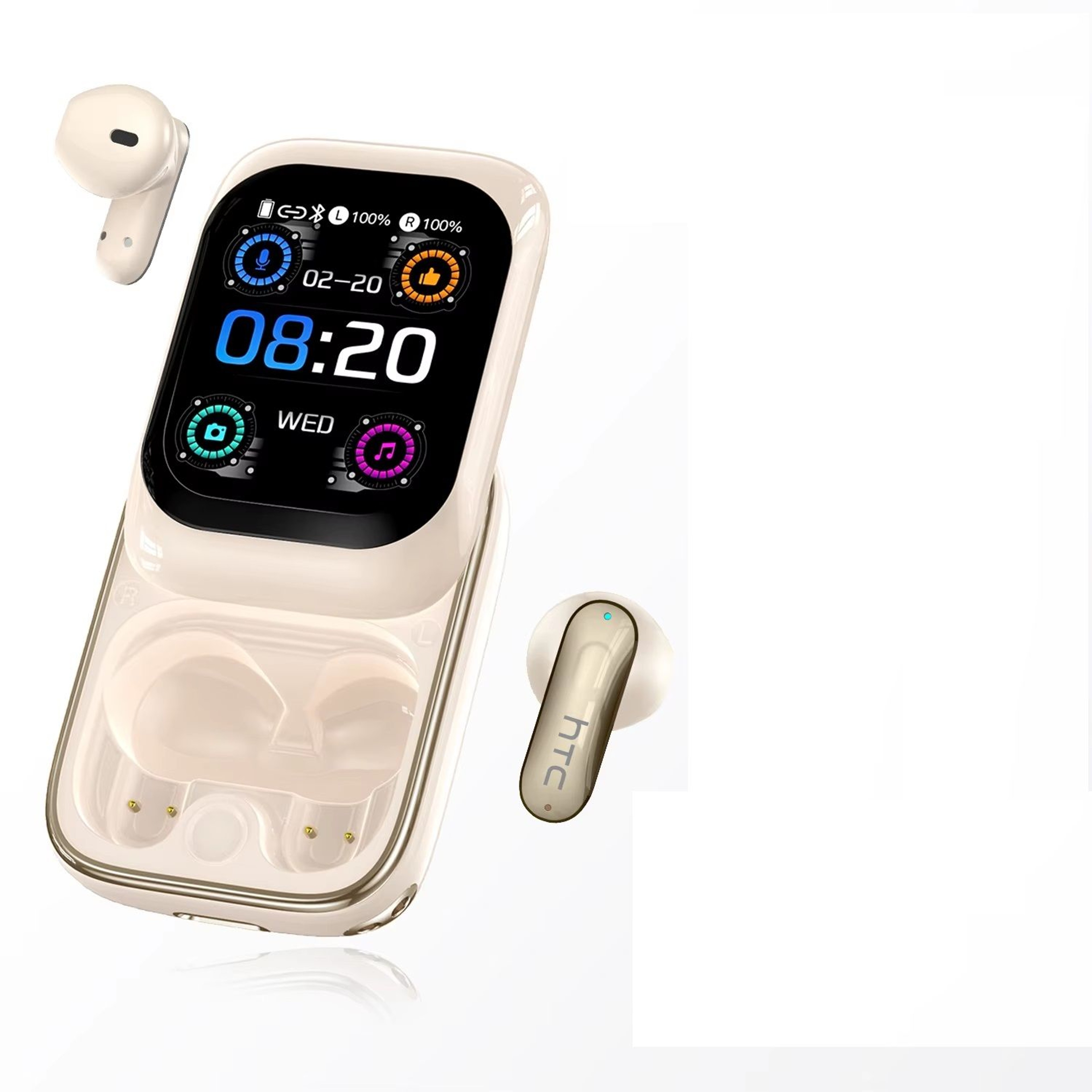 Bluetooth Earphones AI Translator Earbud TWS Sports Wireless Headphones Ultra HD Screen Sidesliding 5