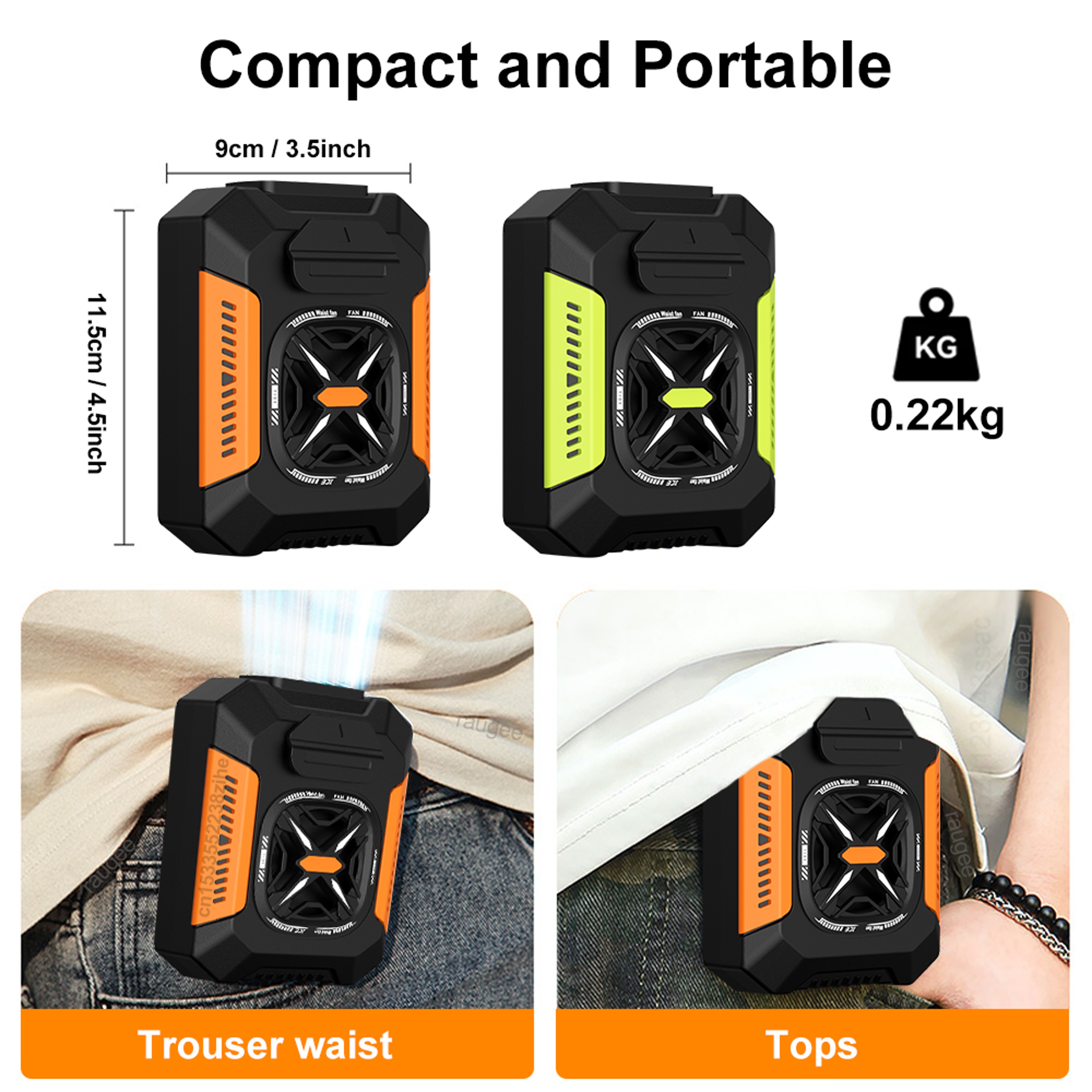 Waist Fan Portable Hanging Neck Fan With Speeds Wearable Shirt Fan Clip Belt Fan For Outdoor Travel 1