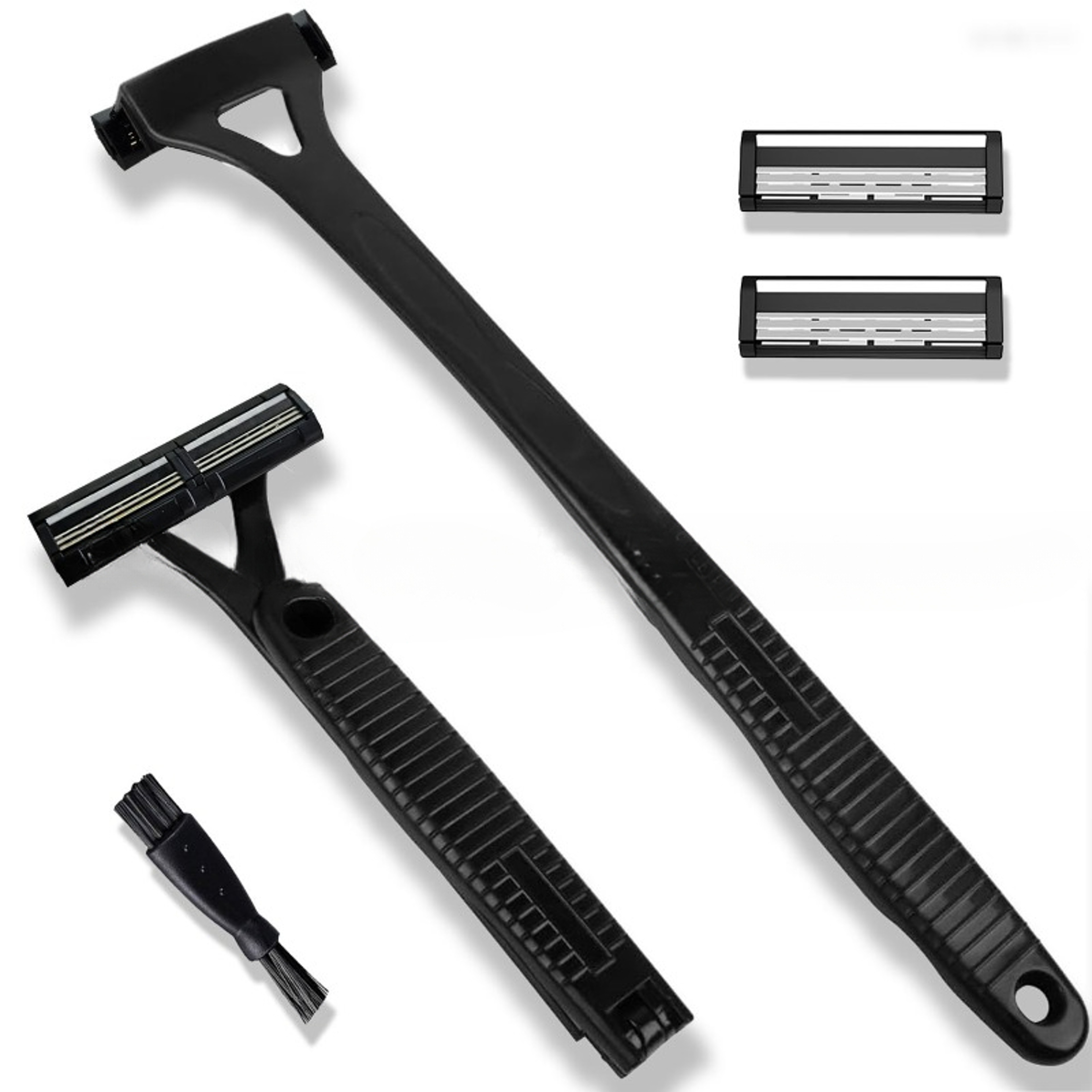 Men Triple Blade Manual Back Hair Shaver, Safety Long Handle Foldable Trimmer for Body, Leg, Shaving Razor Removal – view 8