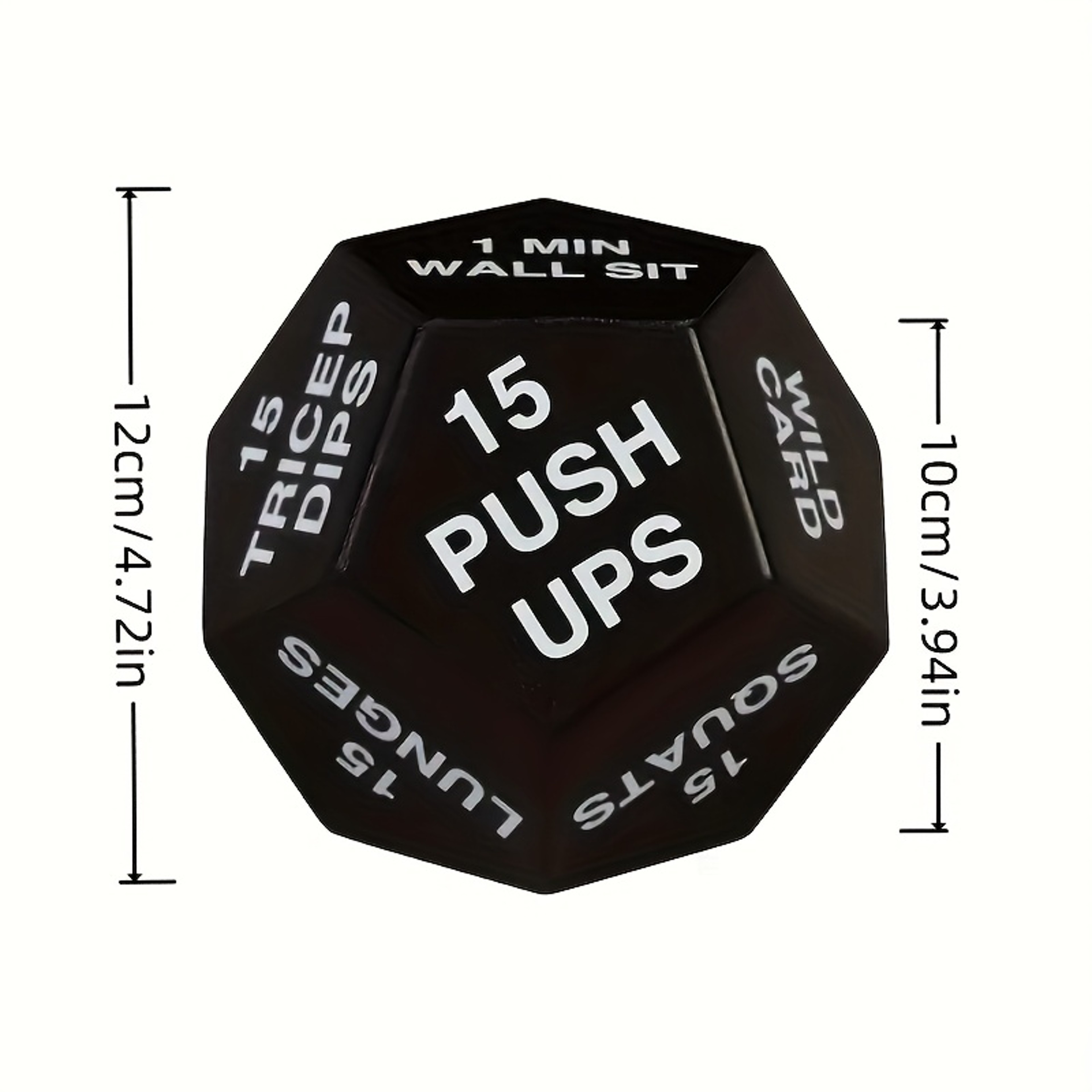 Face Fitness Stress Ball, Black with Red Text, Hand Grip Strength Training, Jump Squats, Situps Instructions – view 3