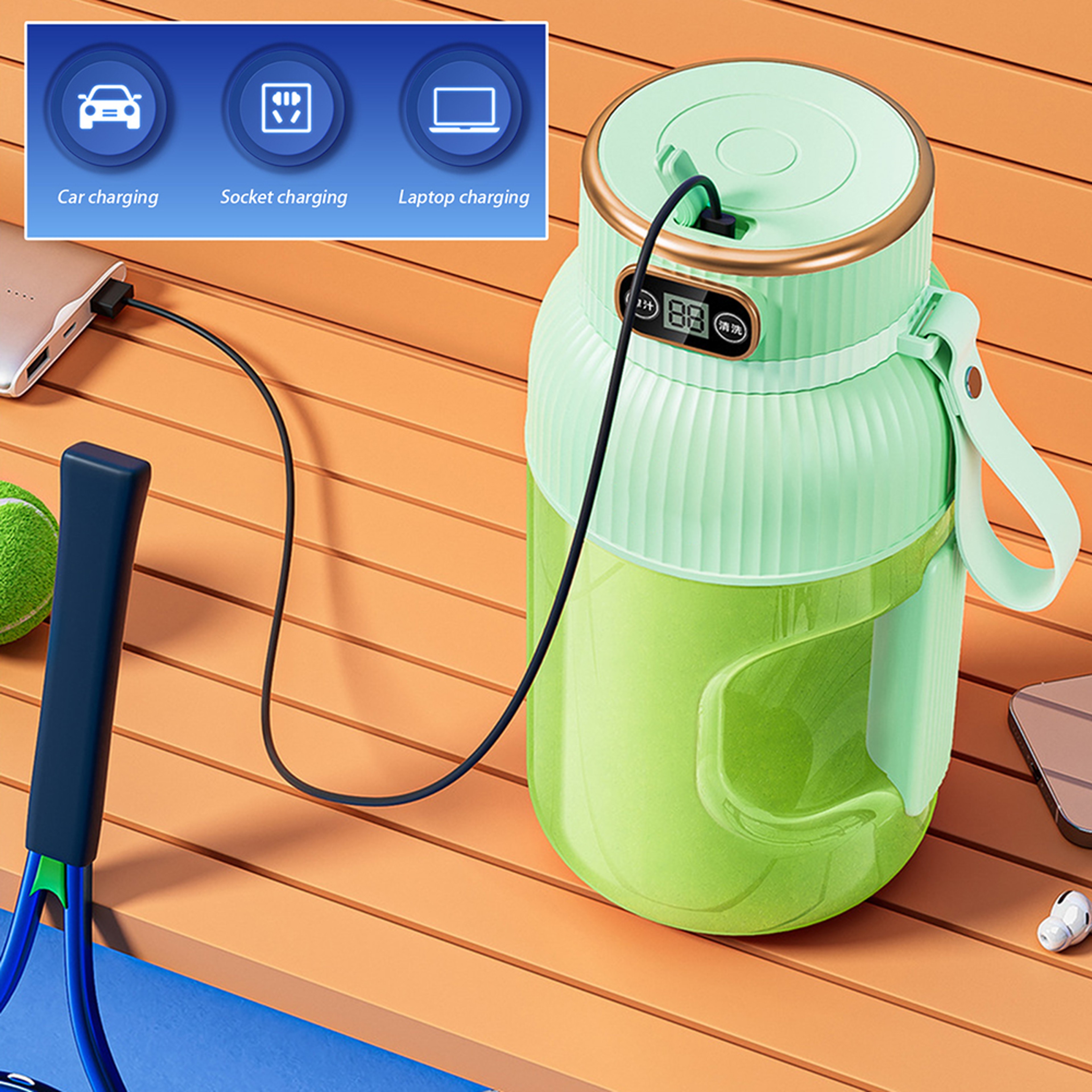 Fruit Juicer Cup Portable Electric Fruit Mixer Large Capacity Smoothie Bottle Quick Making Juice Pr 2