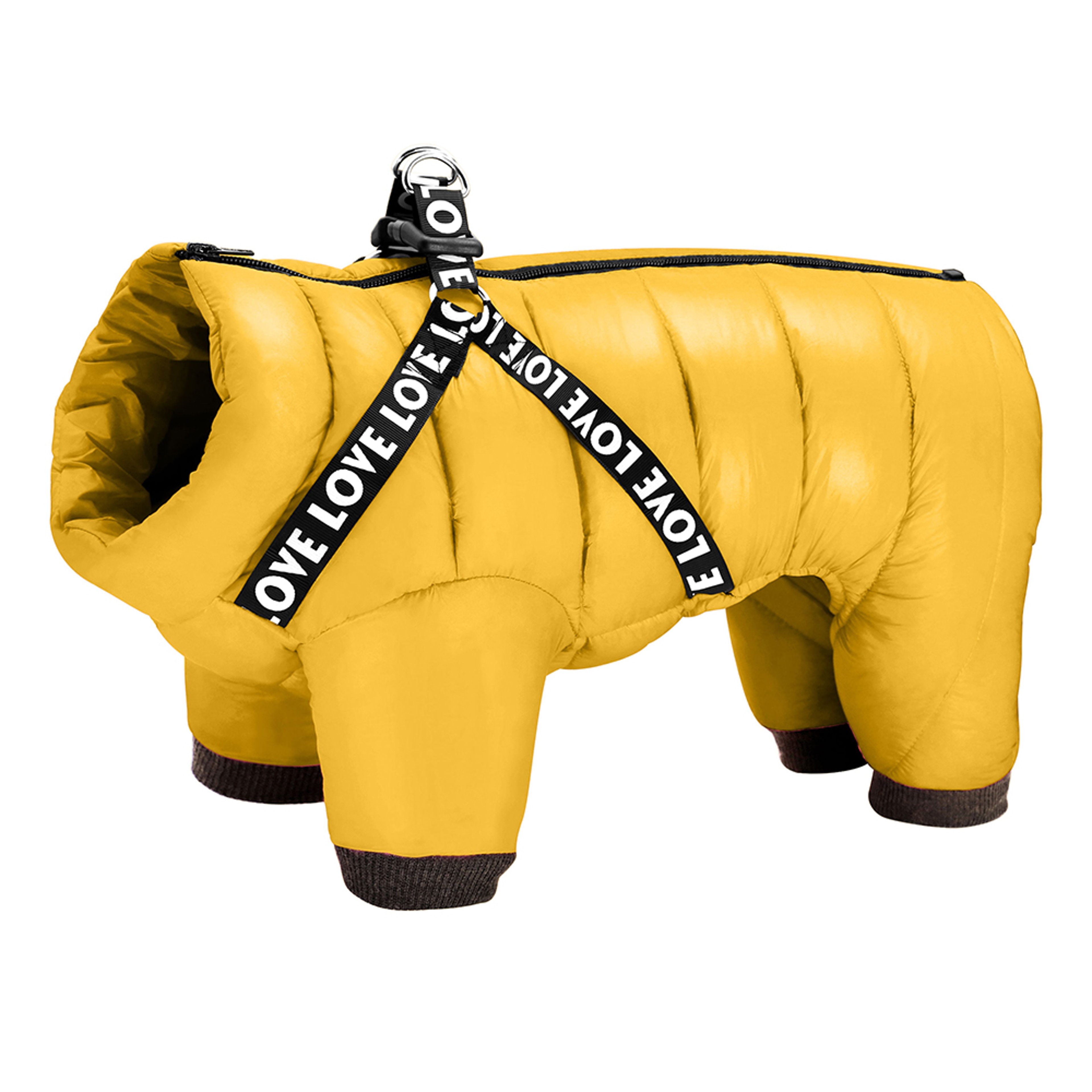 Warm Winter Dog Clothes With Harness Thick Cotton Dog Coat Down Jacket Pet Clothing Outfit For Smal 6