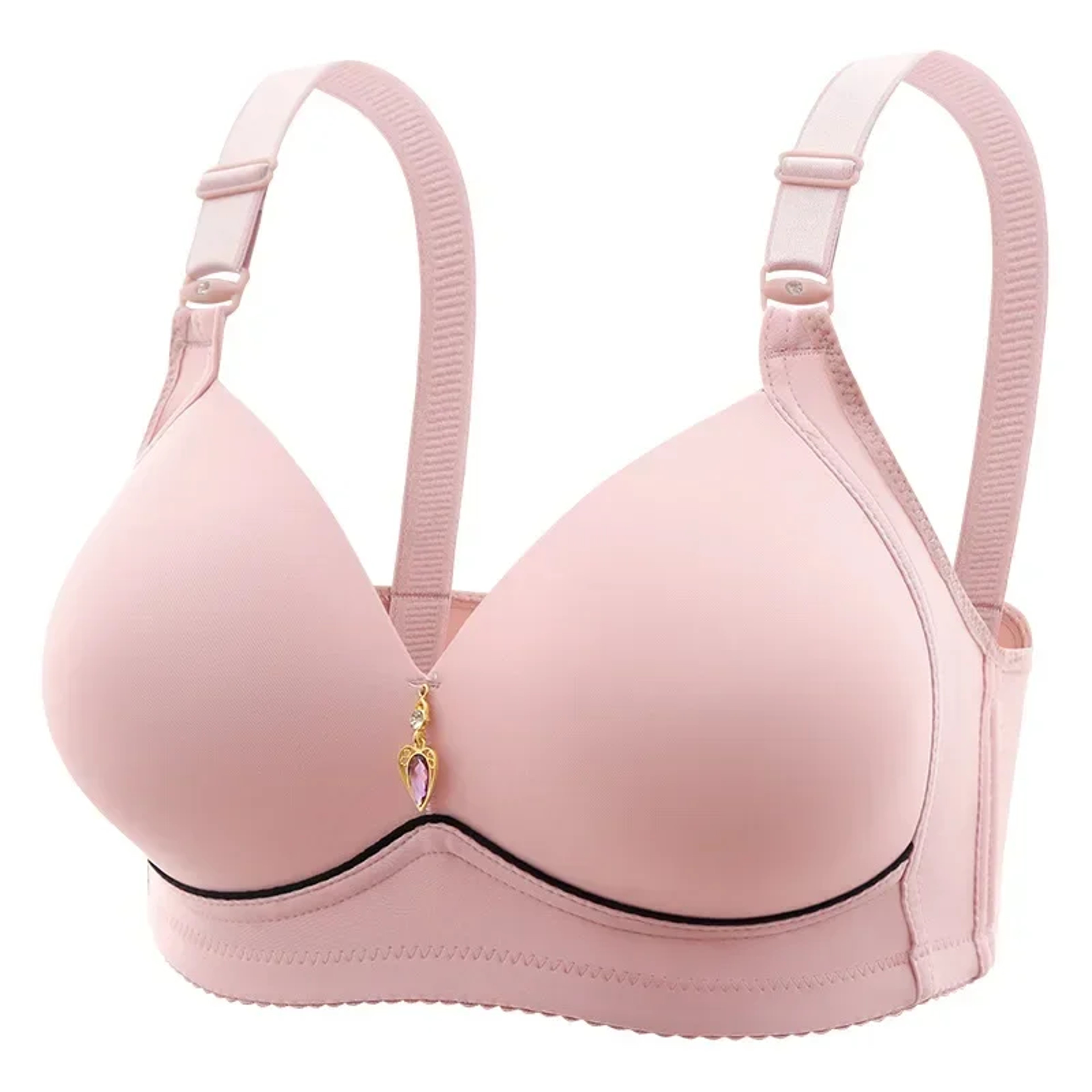Mom Brassiere Without Steel Ring, Breathable Gathered Ladies Underwear, Non-magnetic Thin Cup, Glossy Obese Female Bra – view 2