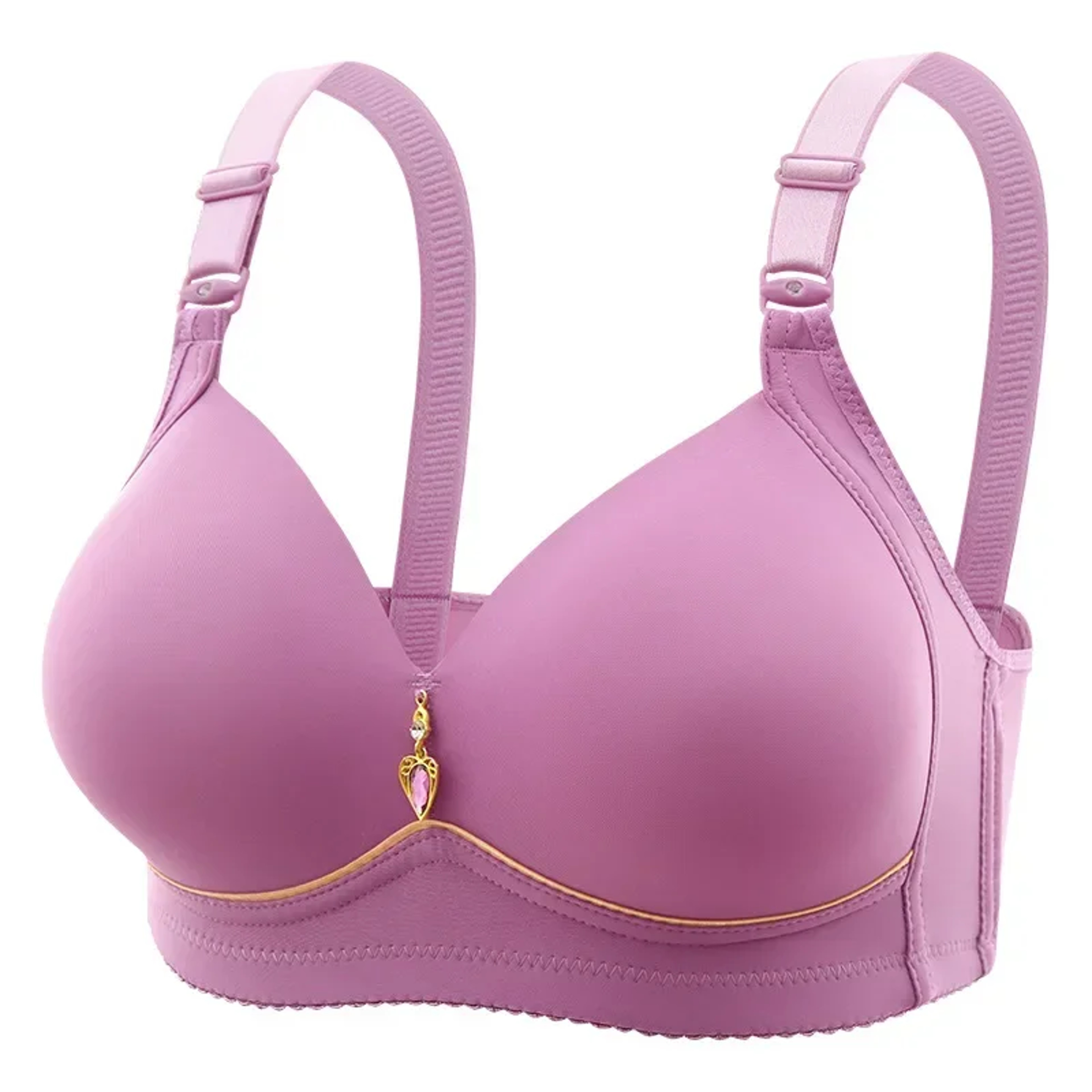 Mom Brassiere Without Steel Ring, Breathable Gathered Ladies Underwear, Non-magnetic Thin Cup, Glossy Obese Female Bra – view 6