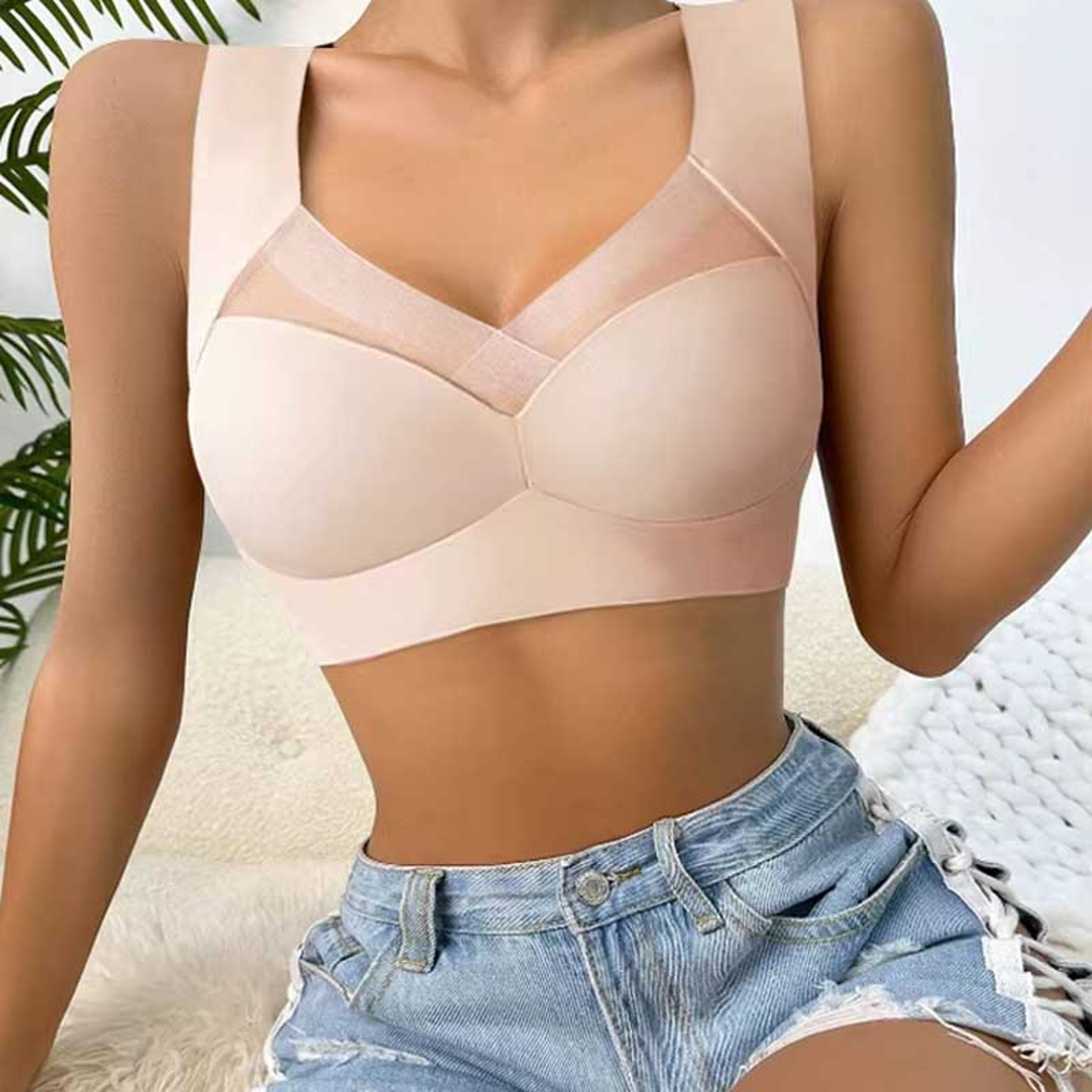 Women Lace Sport Bras Seamless Bra Bralette Backless ShockProof Wireless Top Lady Brassiere Vest Fo 3