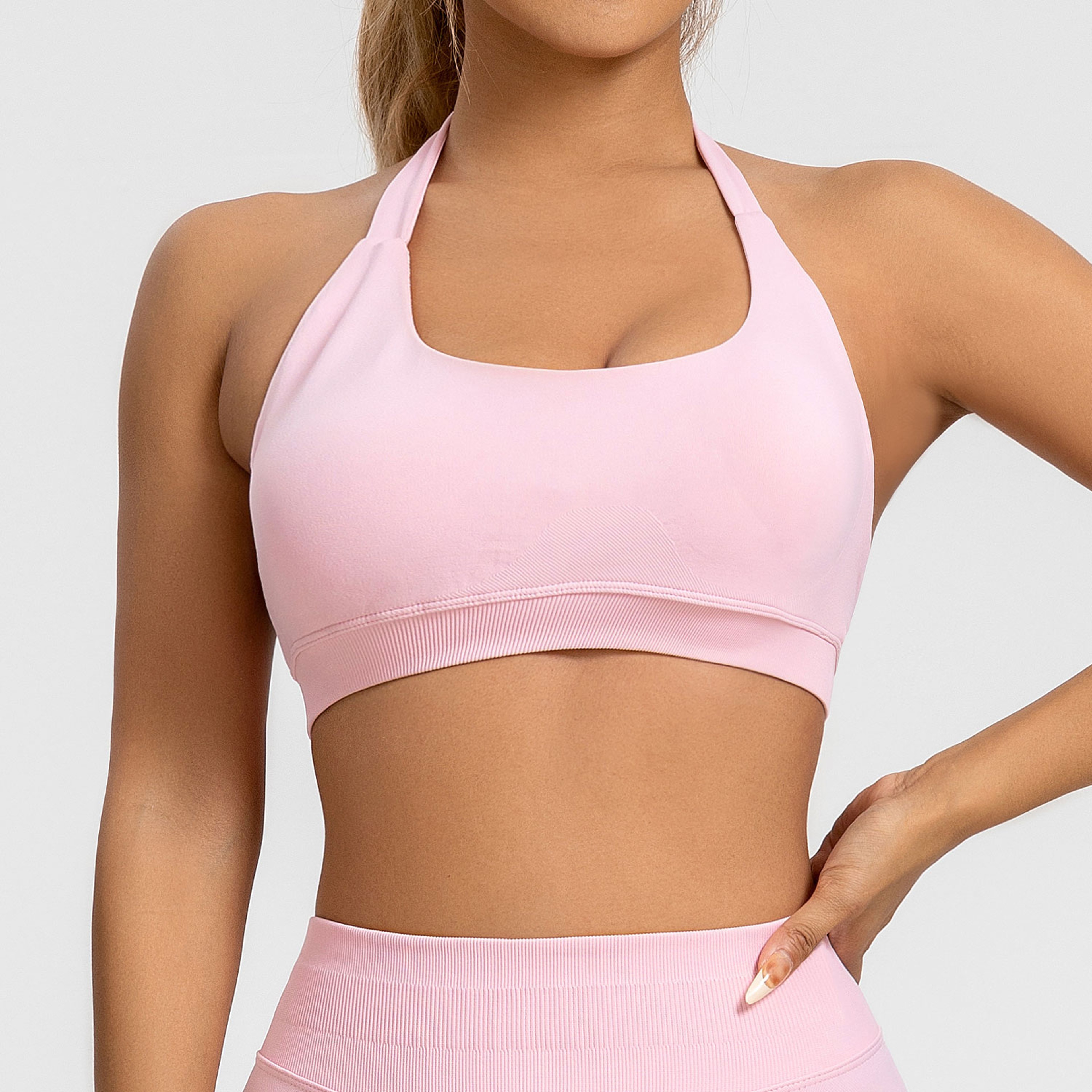 Impact Sports Bra Women Seamless Halter Top High Support Pushup Gym Wear Fitness Yoga Workout Under 3