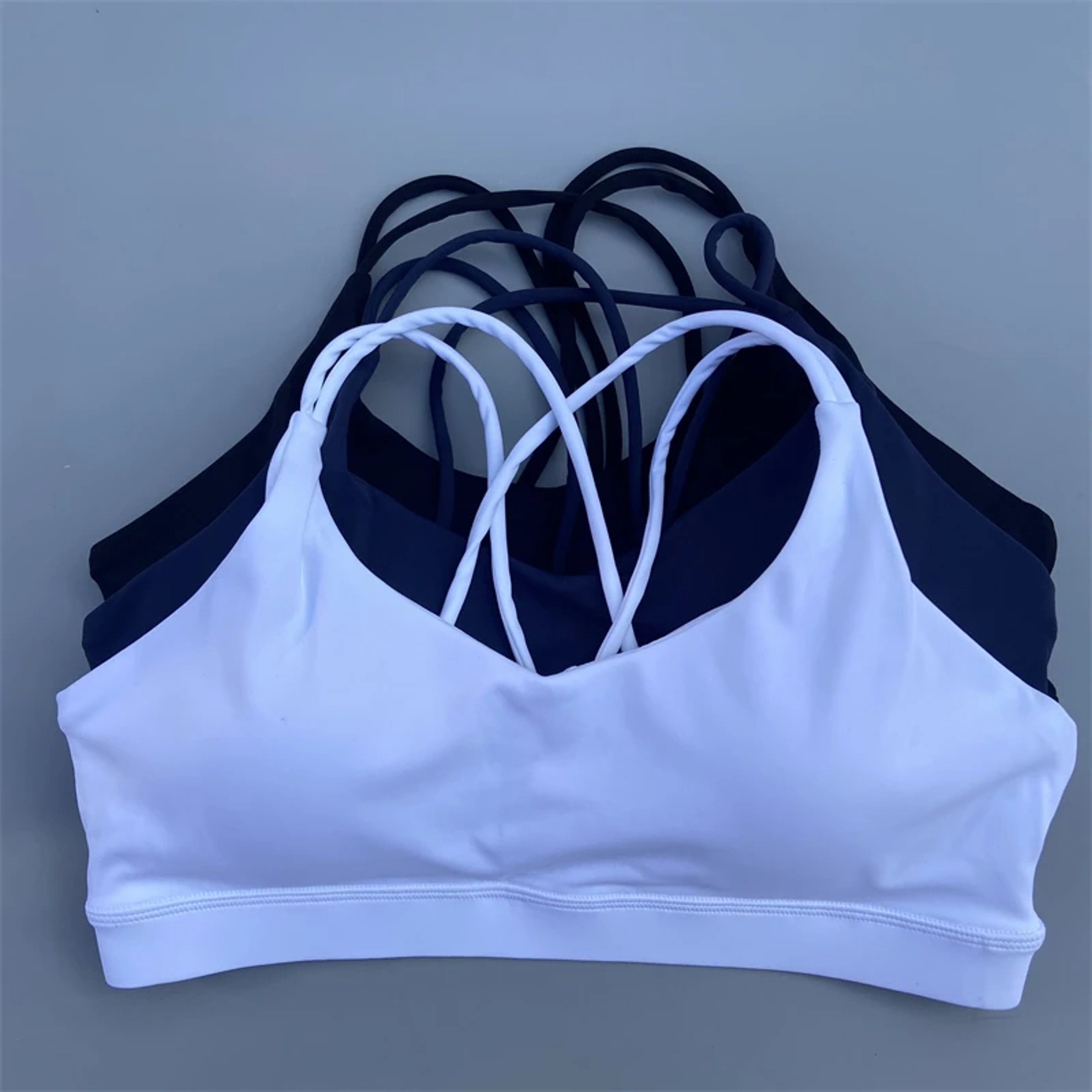 Solid Color Soft High Strength Women Fitness Bra, Tight Sport Top for Gym Yoga, Comprehensive Training Underwear – view 2