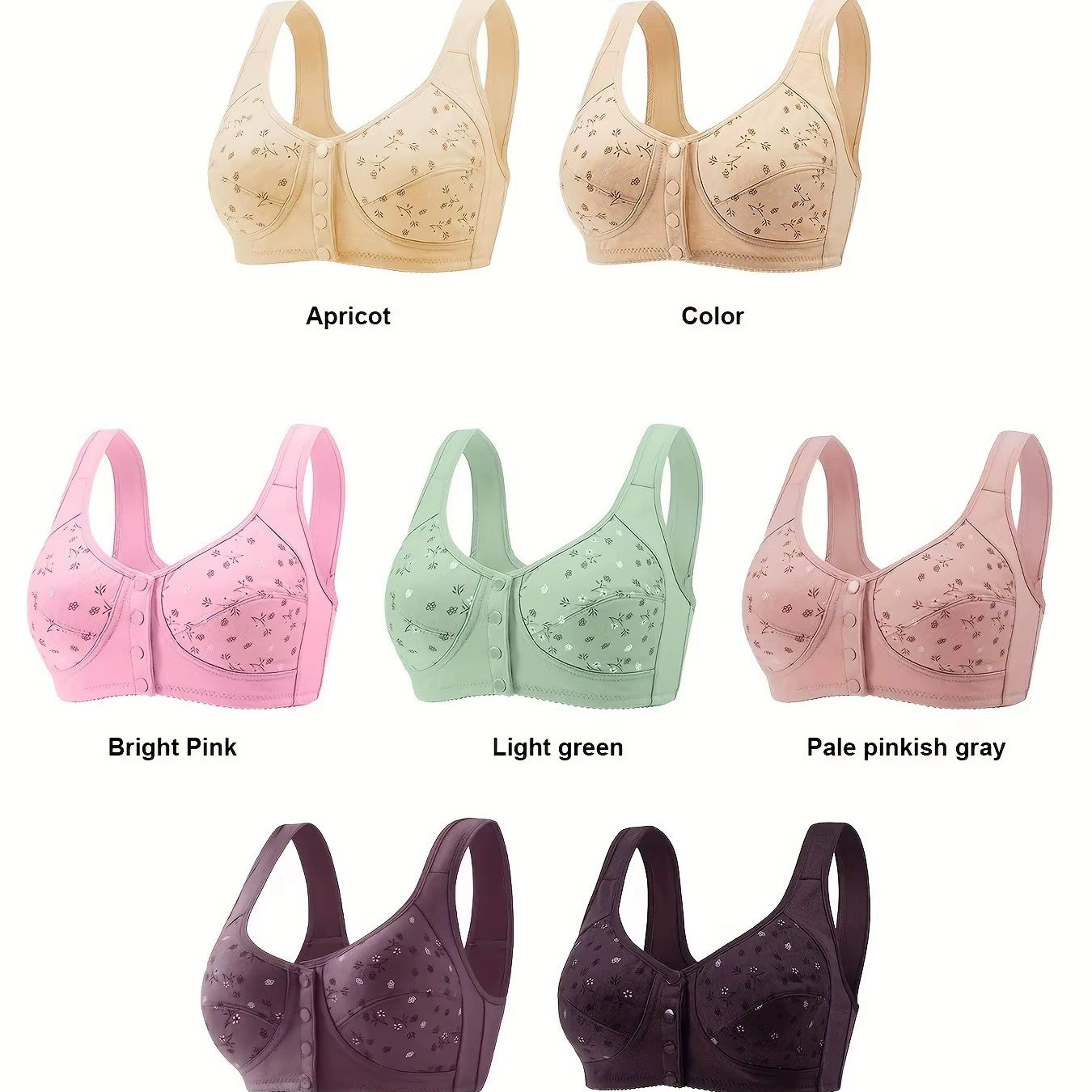 Elegant Front Buckle Floral Bra For Women Adjustable Breathable Pressurized Support Ideal For Breas 0