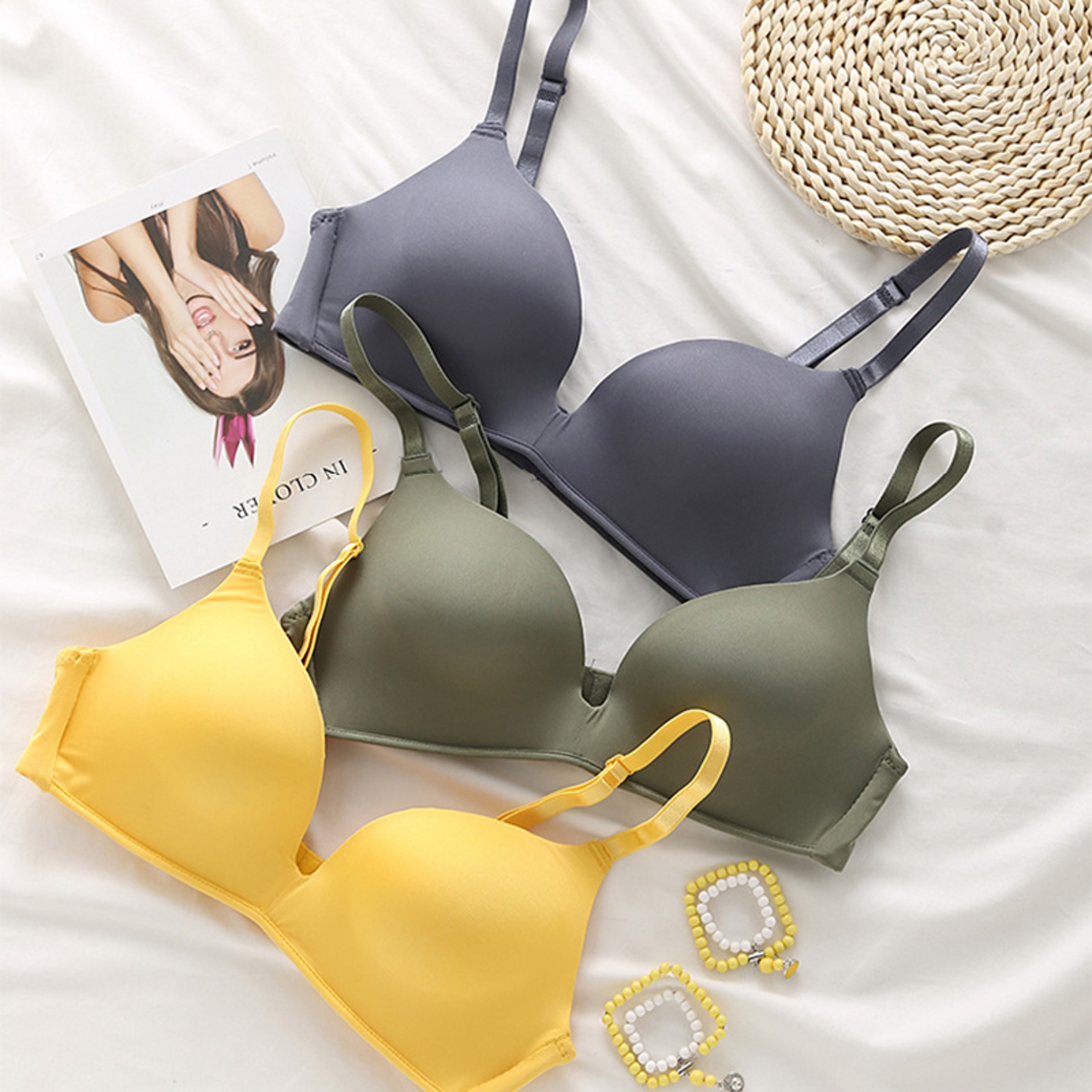 Women Seamless Bra Sexy No Wire Push Up Underwear Breathable Thin Bras 10 Colors Gathered For Girls 0