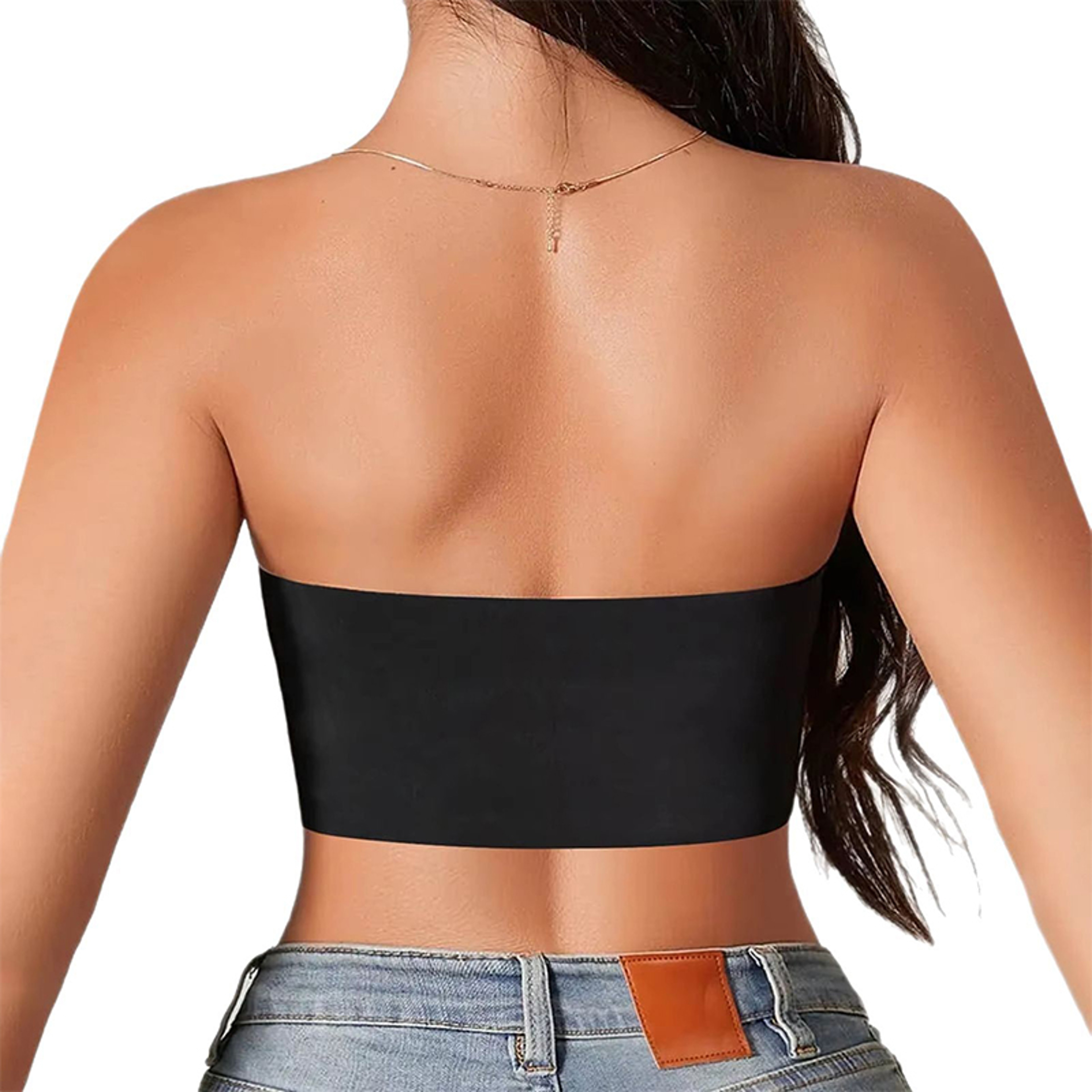 Womens Strapless No Padding Seamless Bra Sexy Comfortable Push Up Vest Top AntiSlip Front Button Un 4