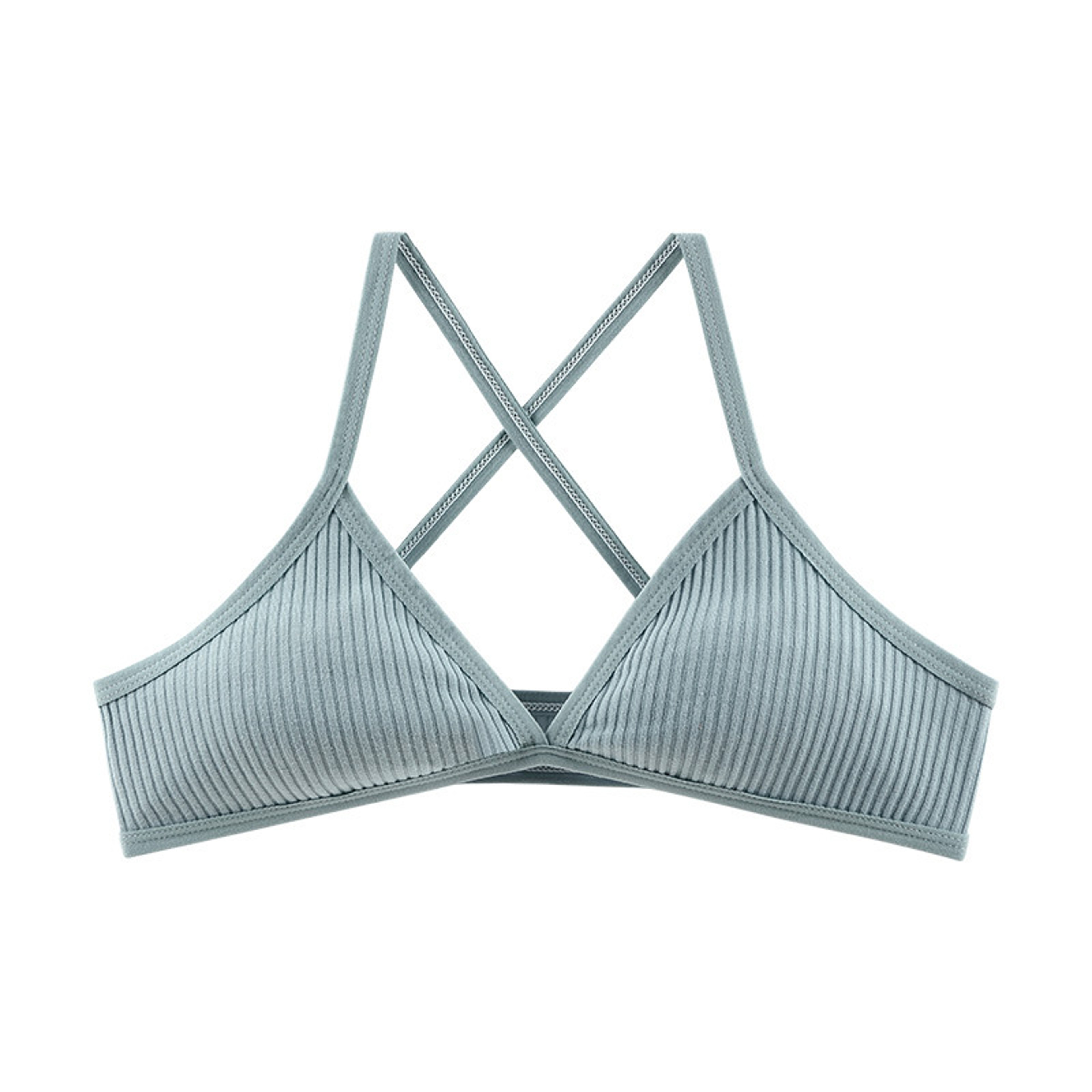 Comfort Lingerie Cotton Bras For Women, Thin Style Unlined Bralette, Sexy Deep V Triangle Cup, Cross Beauty Back Bra – view 7