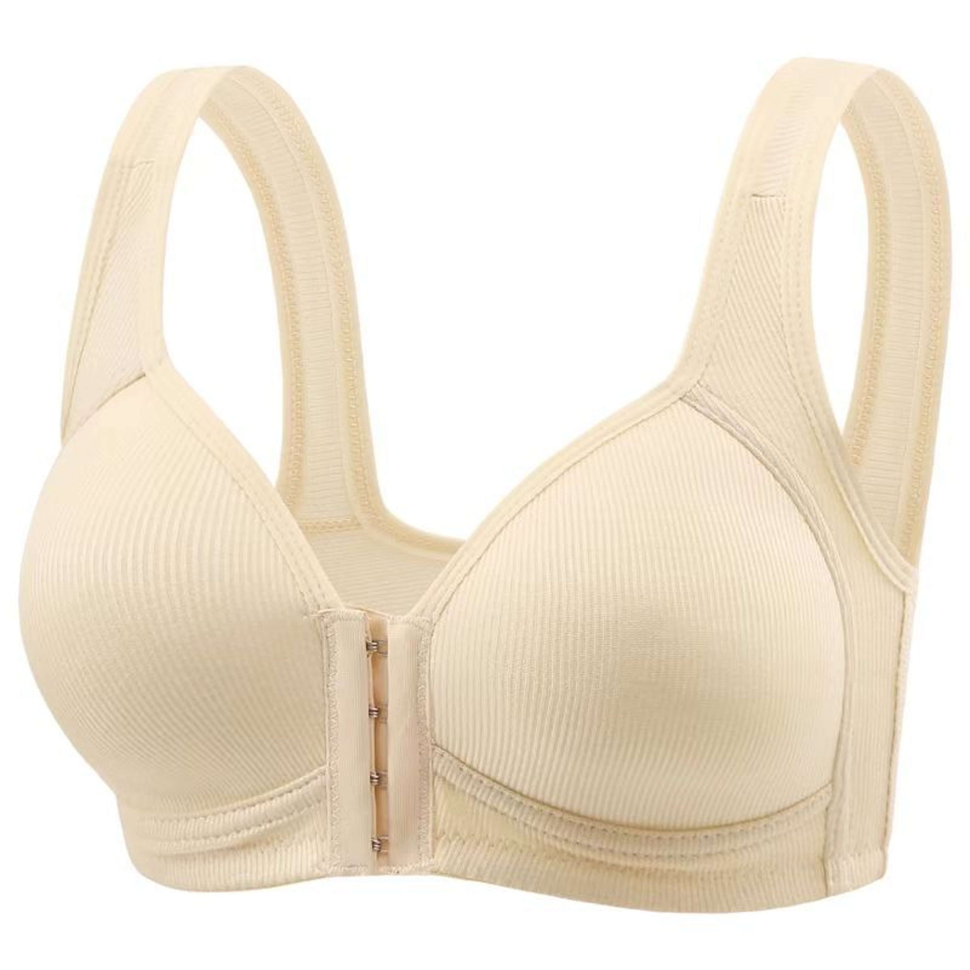 Women's Wire-Free Bra with Front Closure, Solid Color Full Coverage, Fixed Cups, Ideal for Middle-Aged and Elderly – view 9