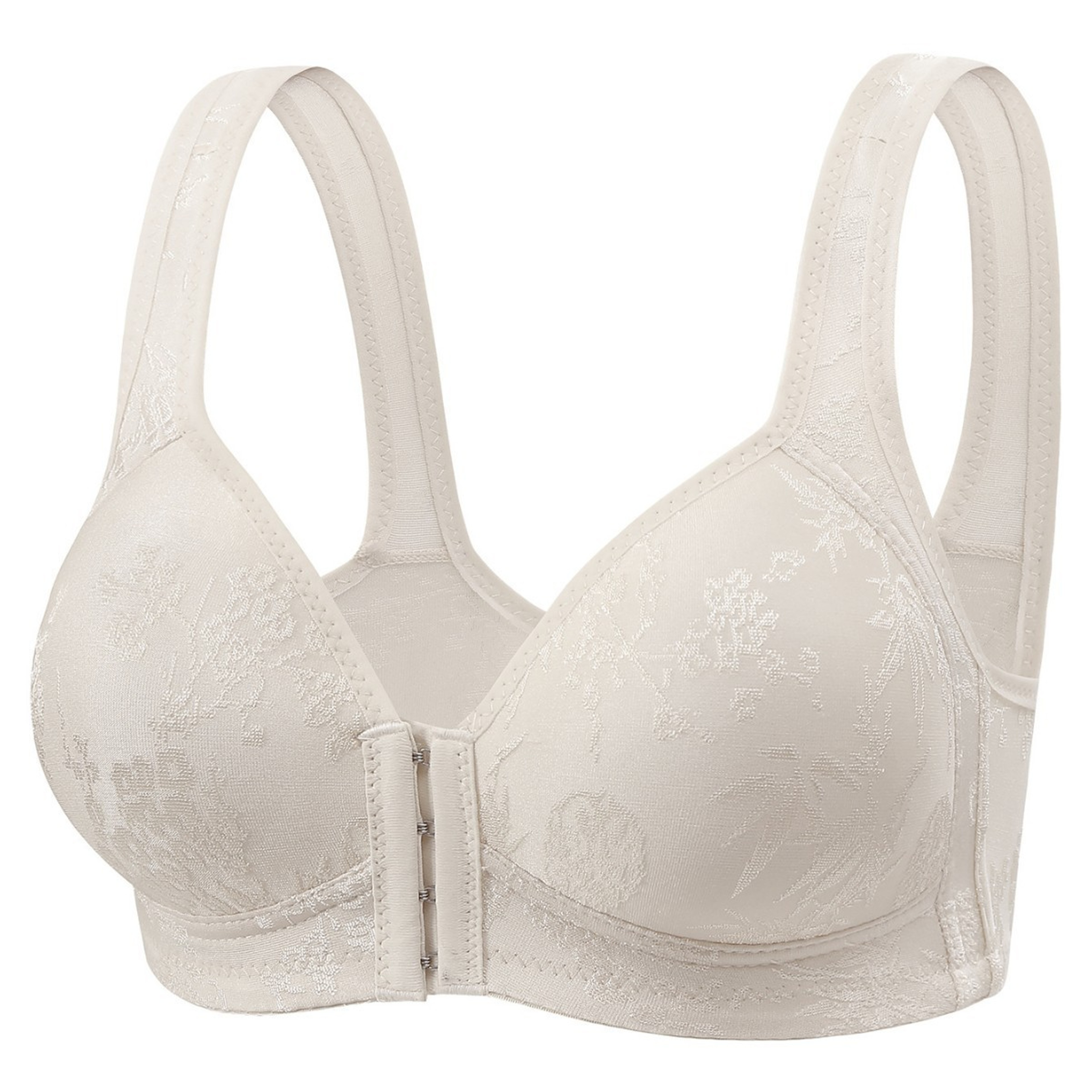 Women's Wire-Free Bra with Front Closure, Solid Color Full Coverage, Fixed Cups, Ideal for Middle-Aged and Elderly – view 10