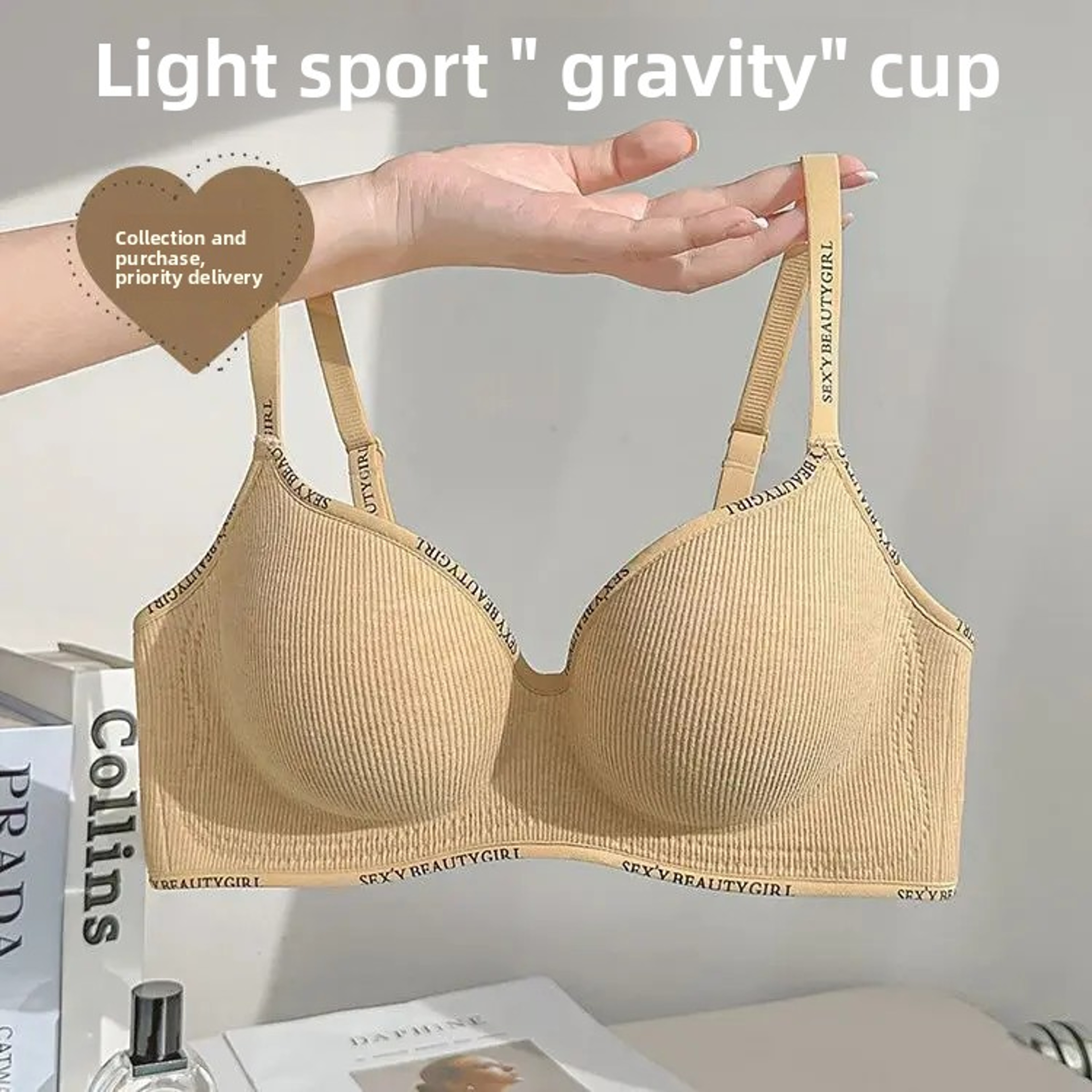 Thickened PushUp Bra For Small Chest Wireless No Steel Ring Seamless Invisible Adjustable Straps Wi 6