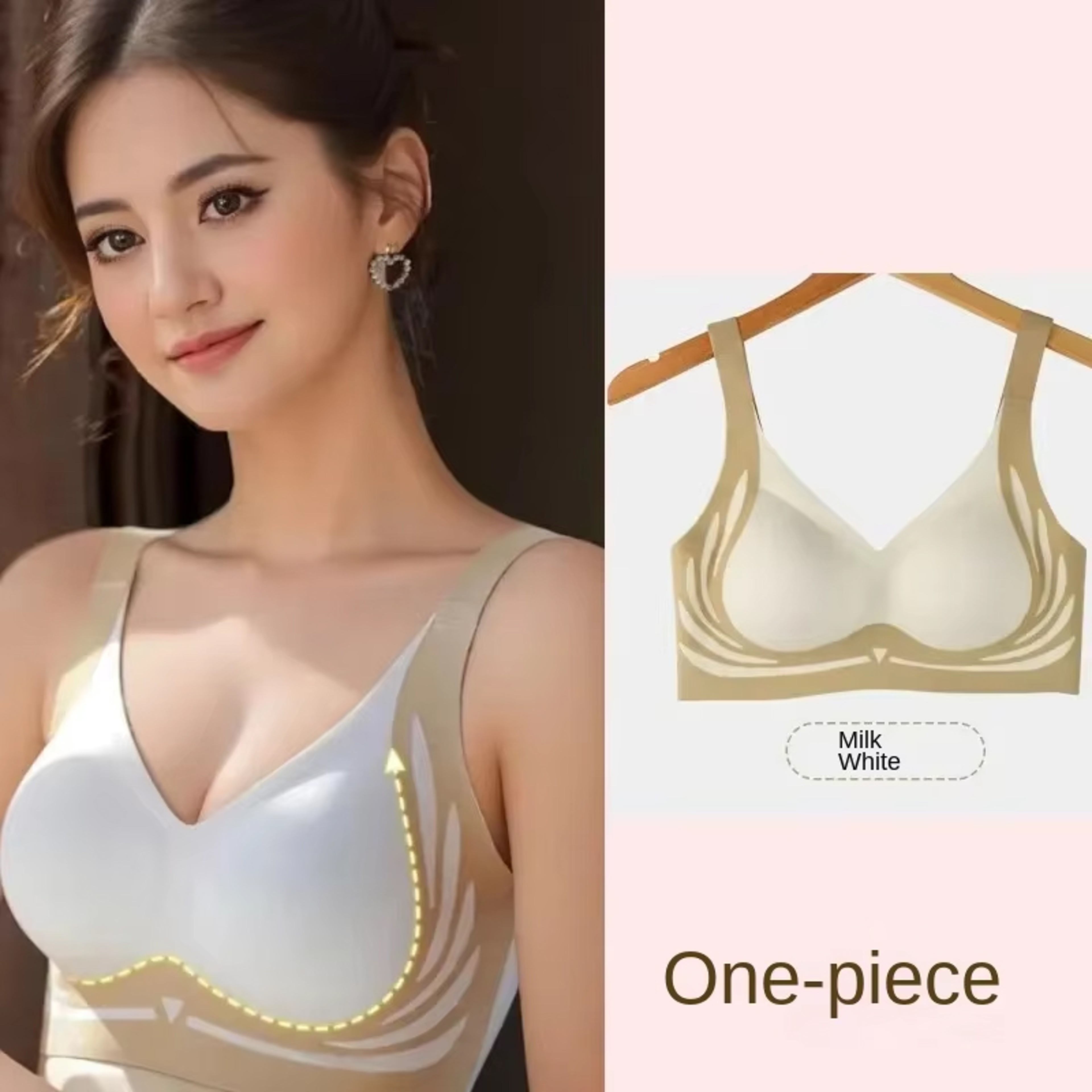 Super Gather Push Up Bras For Women Seamless Underwear Full Cup LiftUp Wireless Bras Soft Support S