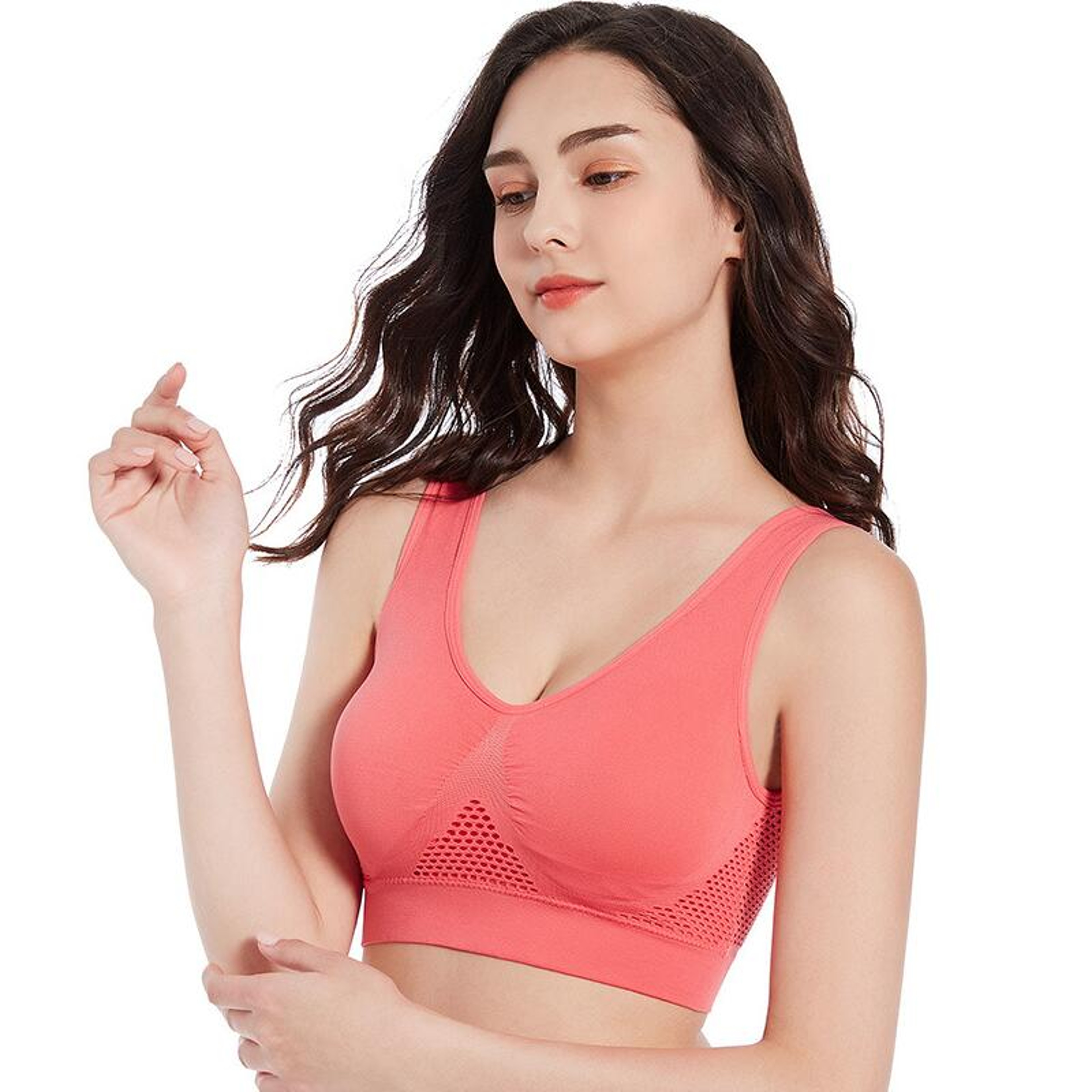 Women Hollow Out Fitness Yoga Sports Bra Padded Push Up Running Gym Seamless Top Athletic Vest Bras 3