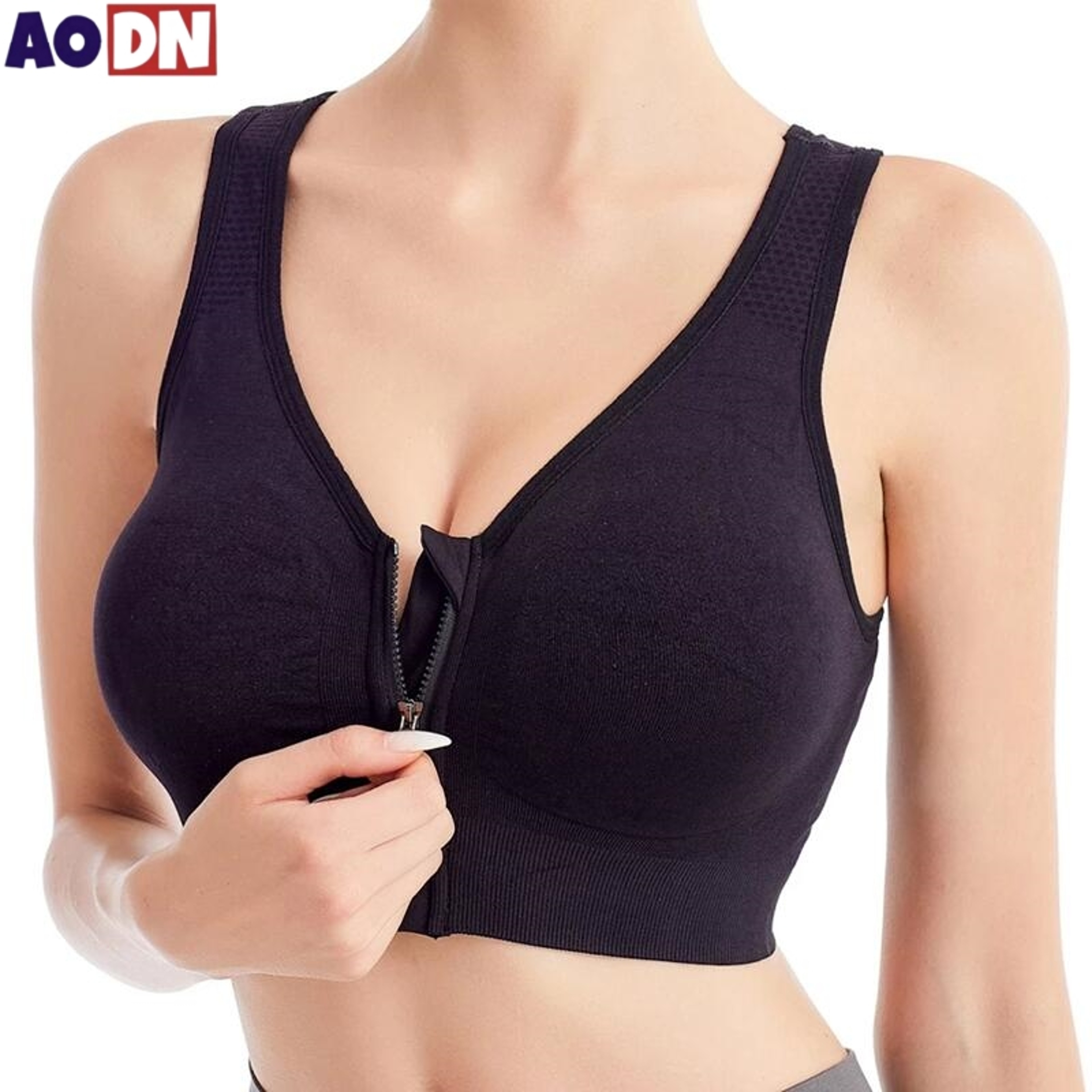 Running Fitness Sports Bra Front Zipper Shockproof Wireless Bralette Breathable Seamless Womens Und 3