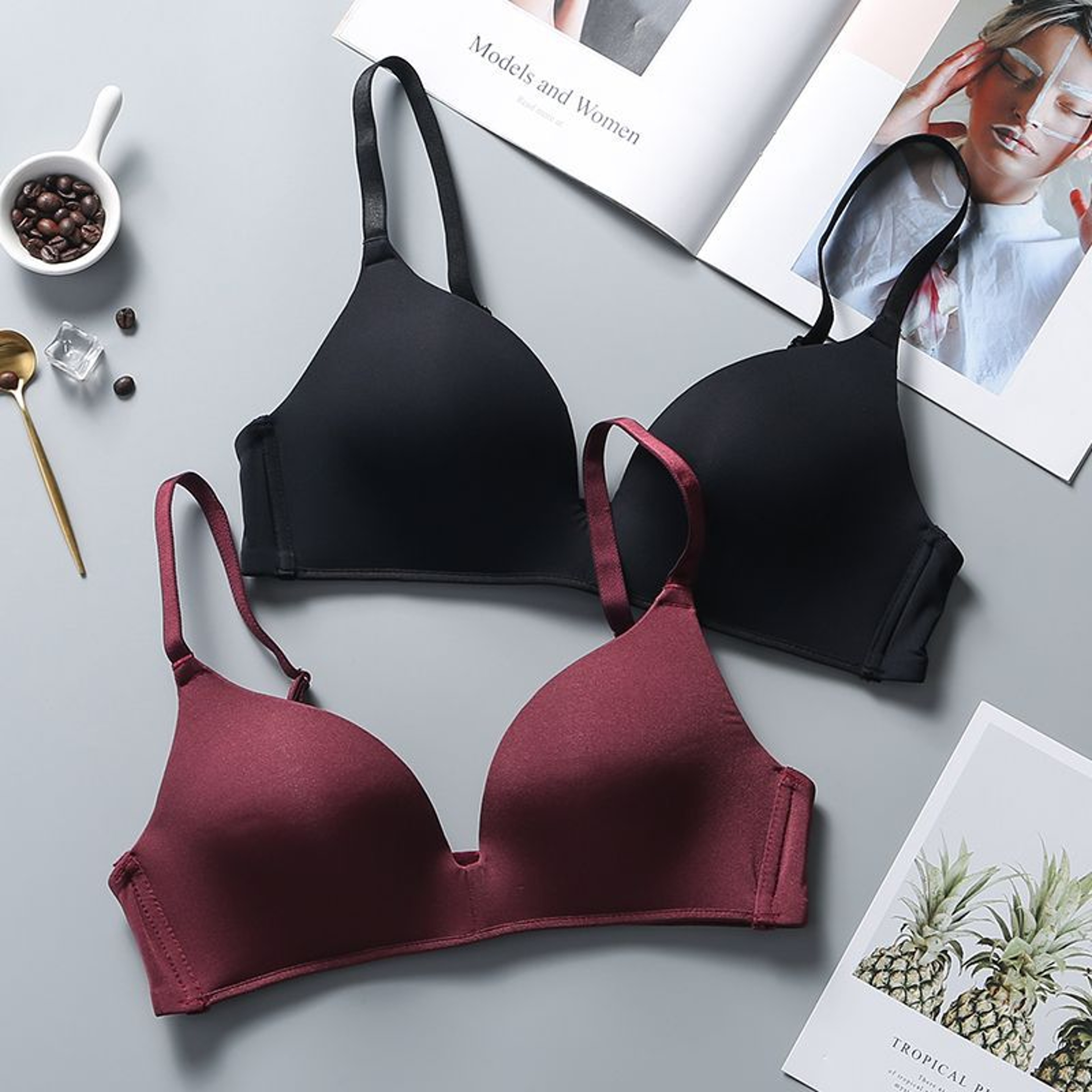 Ultra Thin Sexy Ice Silk Wireless Bra For Women, Push Up Simple Lingerie, Sexy Gather Seamless Brassiere Bralettle – view 3