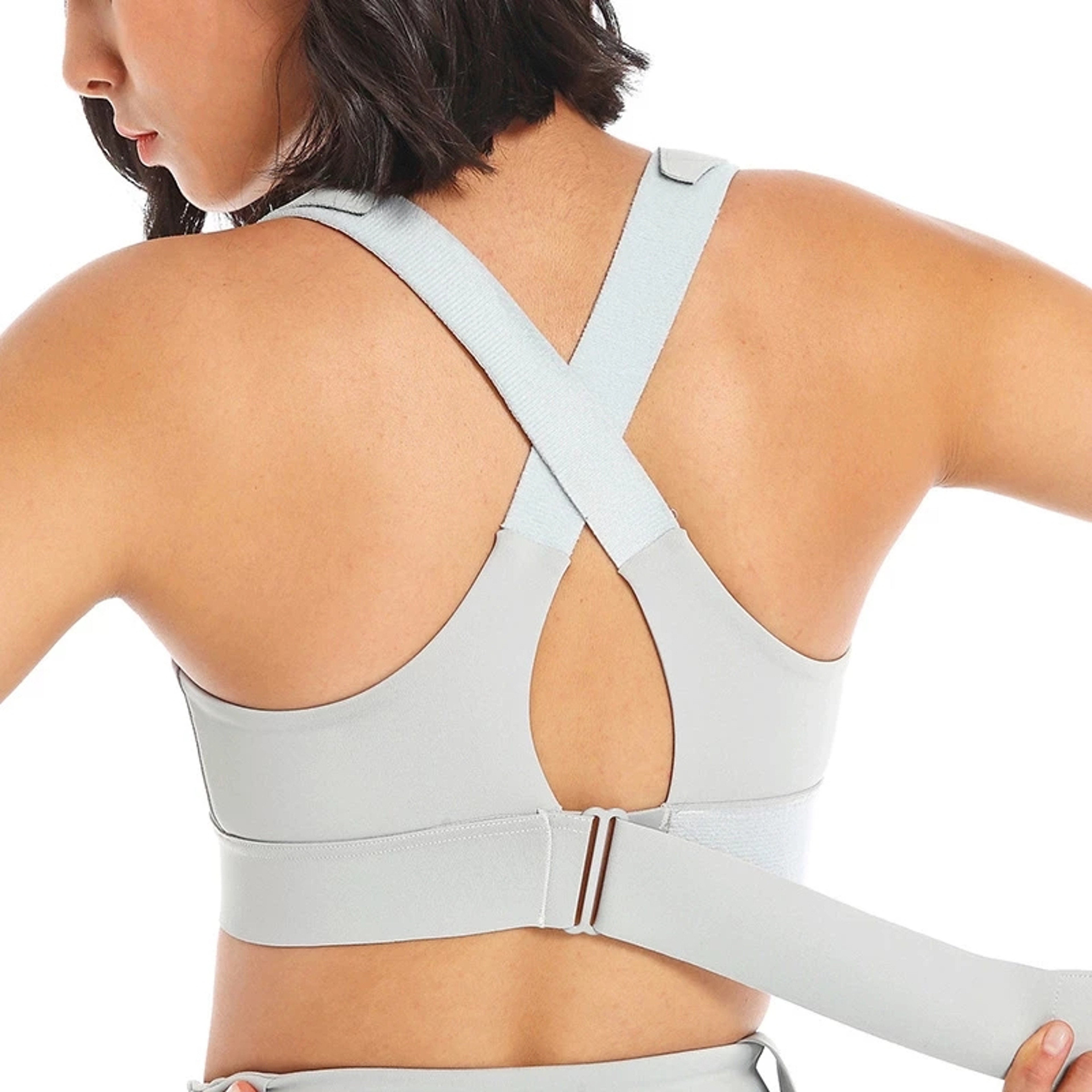 Women Sports Bras Tights Crop Top Yoga Vest Front Zipper Plus Size Adjustable Strap Shockproof Gym  4