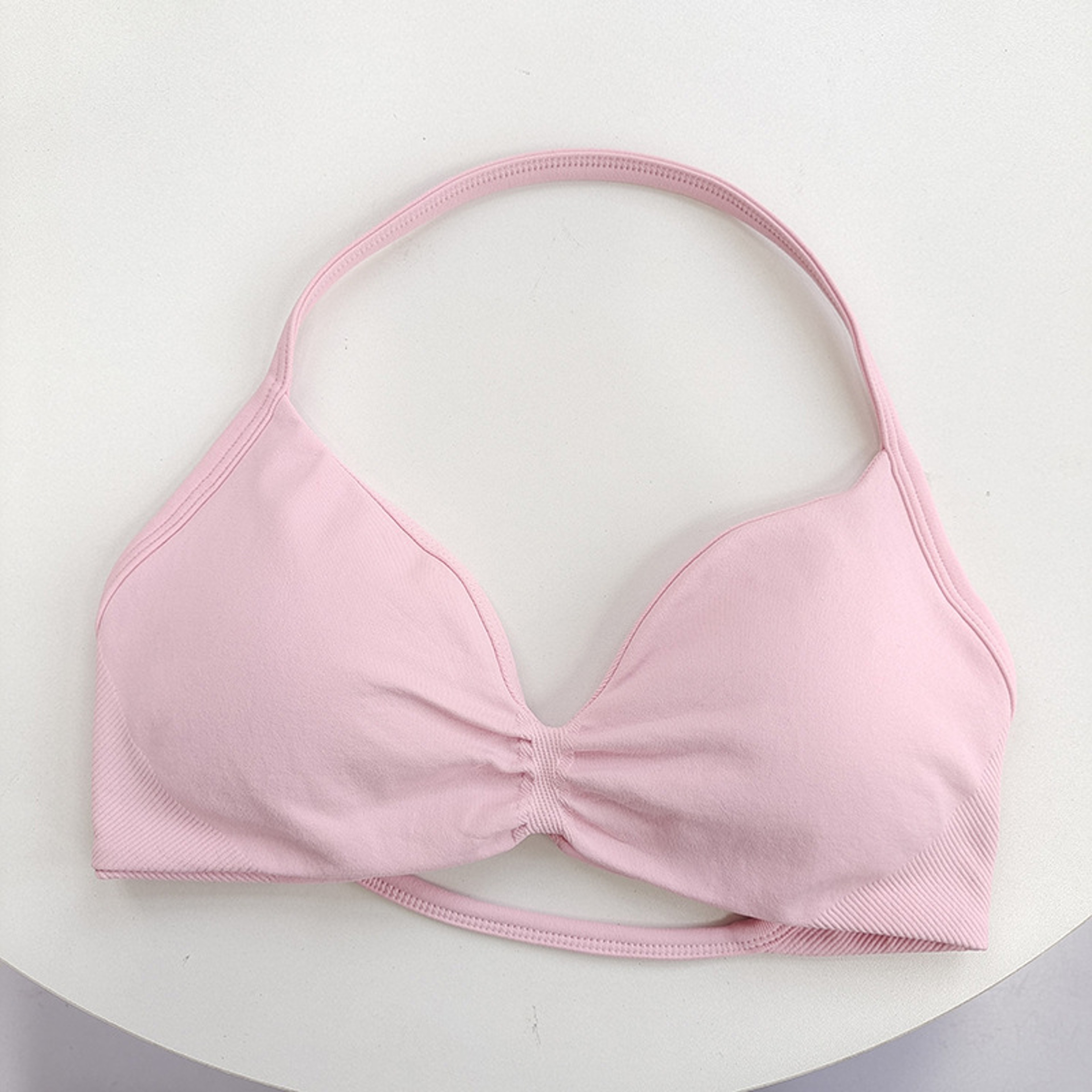 Women's High-Support Lace-Up Sports Bra, Thin-Strap Camisole, Seamless, Tight-Fit Gym Top for Push-Up Training Yoga – view 6