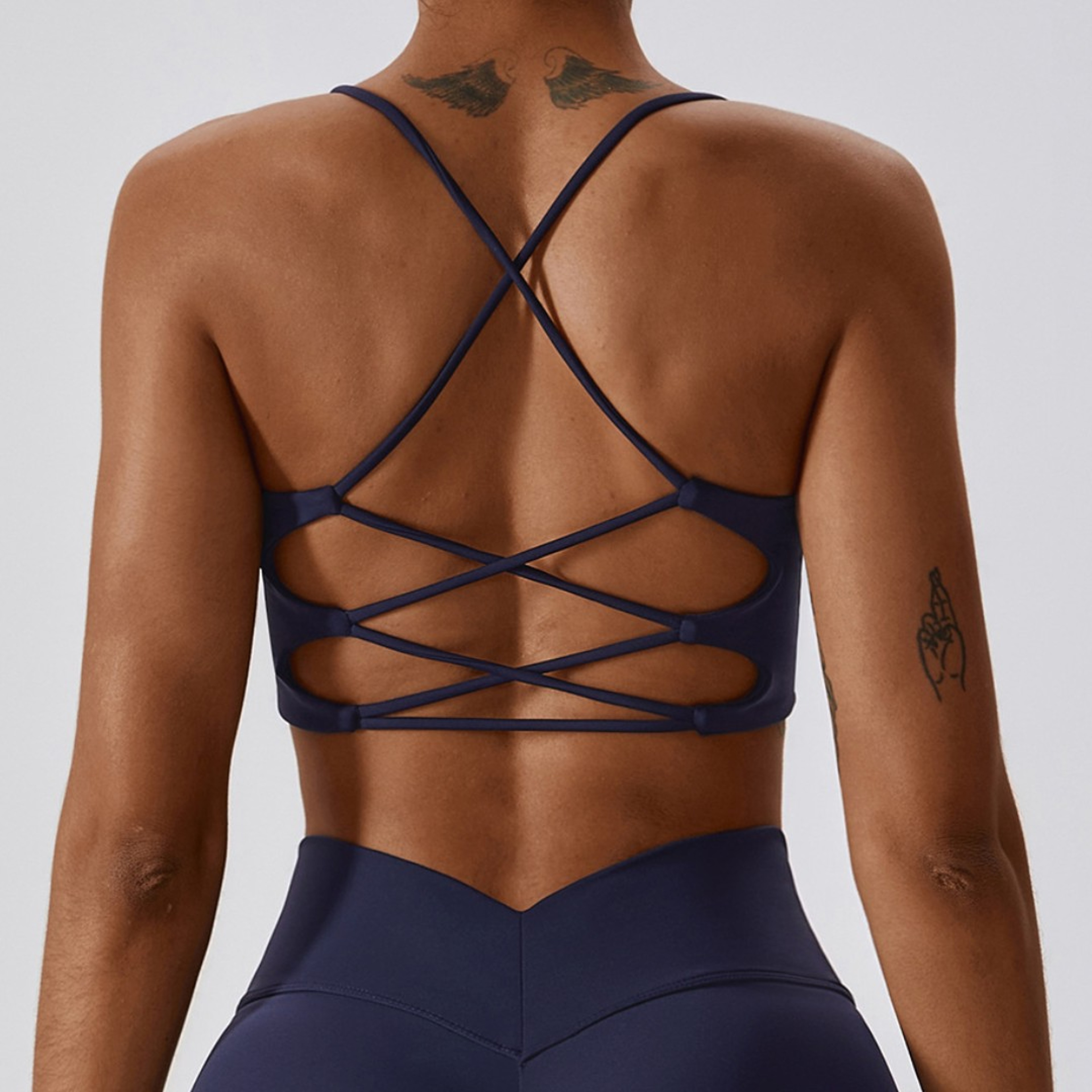 Women Fitness Sport Bra Top Gym Yoga Underwear Athletic With Chest Pad Uneck Spaghetti Straps Cross 1
