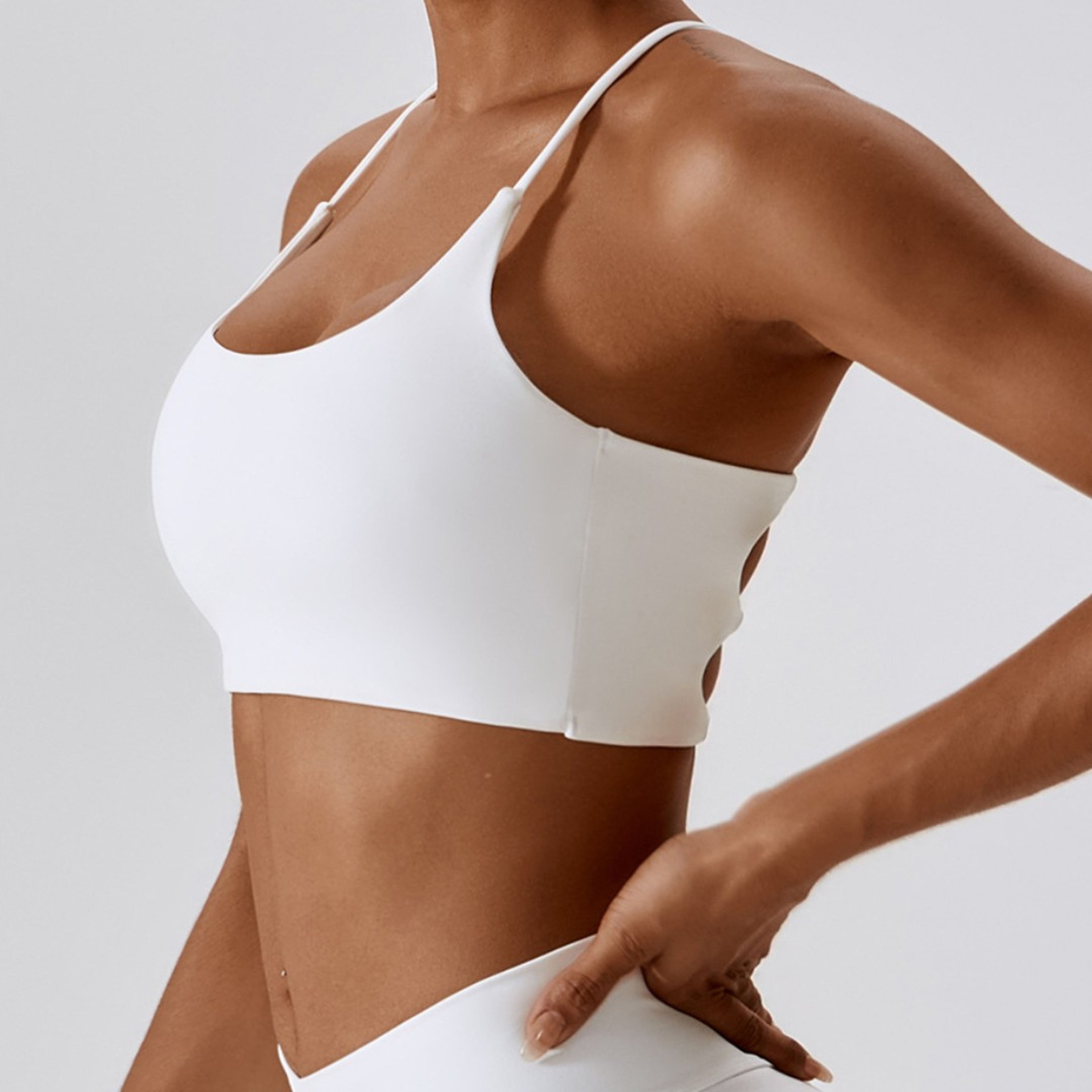 Women Fitness Sport Bra Top Gym Yoga Underwear Athletic With Chest Pad Uneck Spaghetti Straps Cross 4