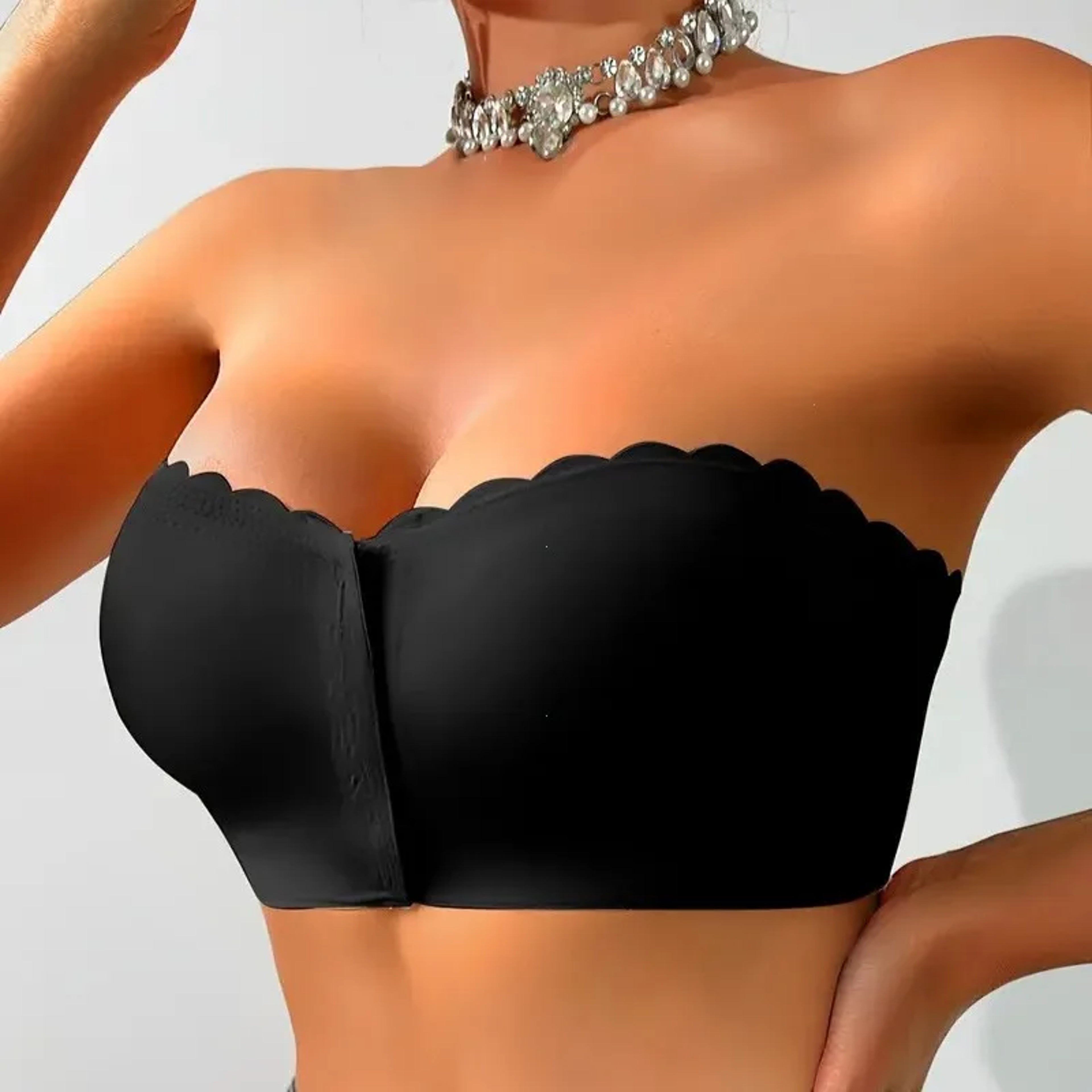 Front Button Underwear Bra, No Underwire, Smoth Breathable Comfortable Solid Color, Gathering, Invisible Women Underwear – view 1